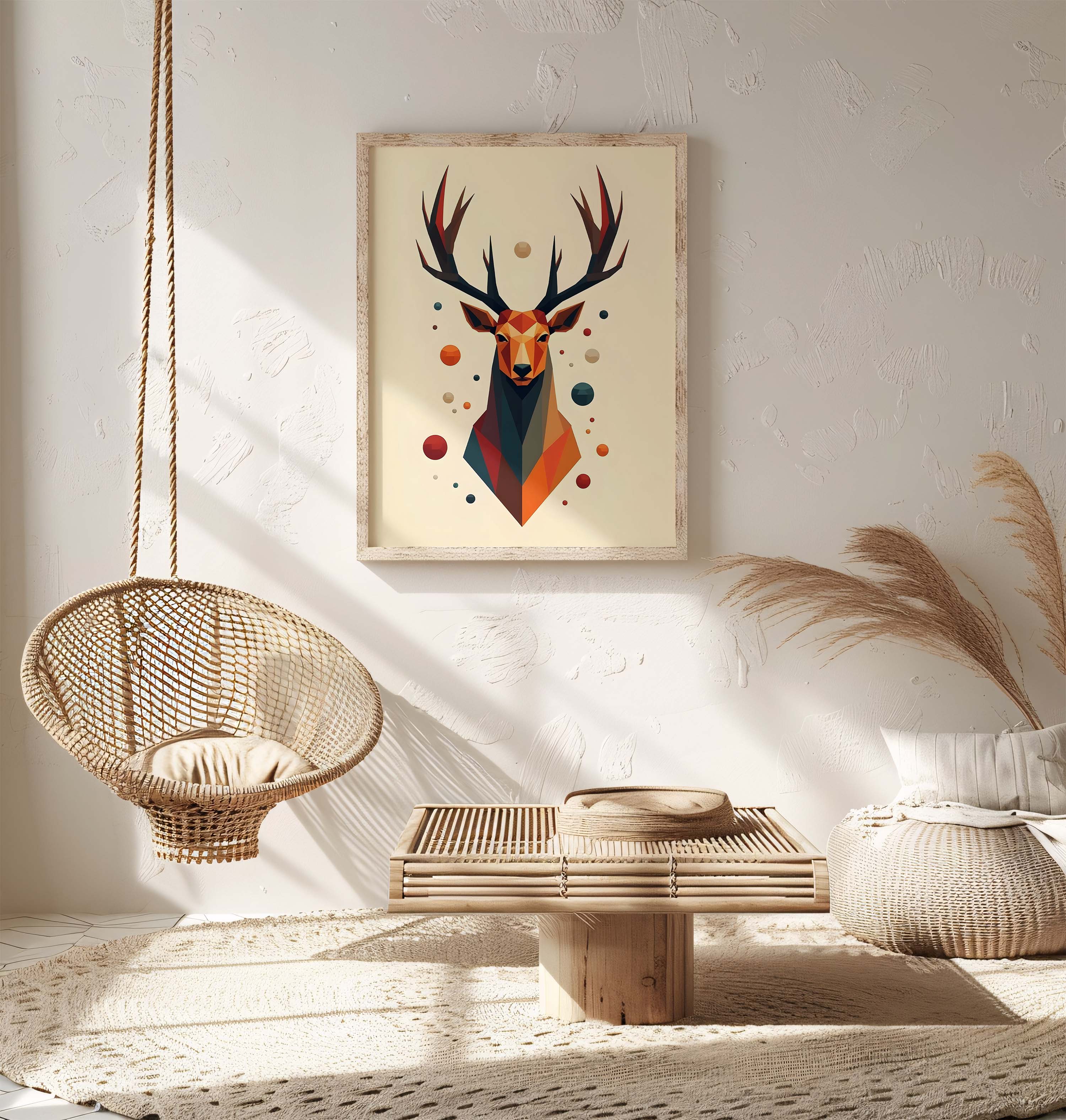 Geometric Stag | Polygonal Deer Head Art