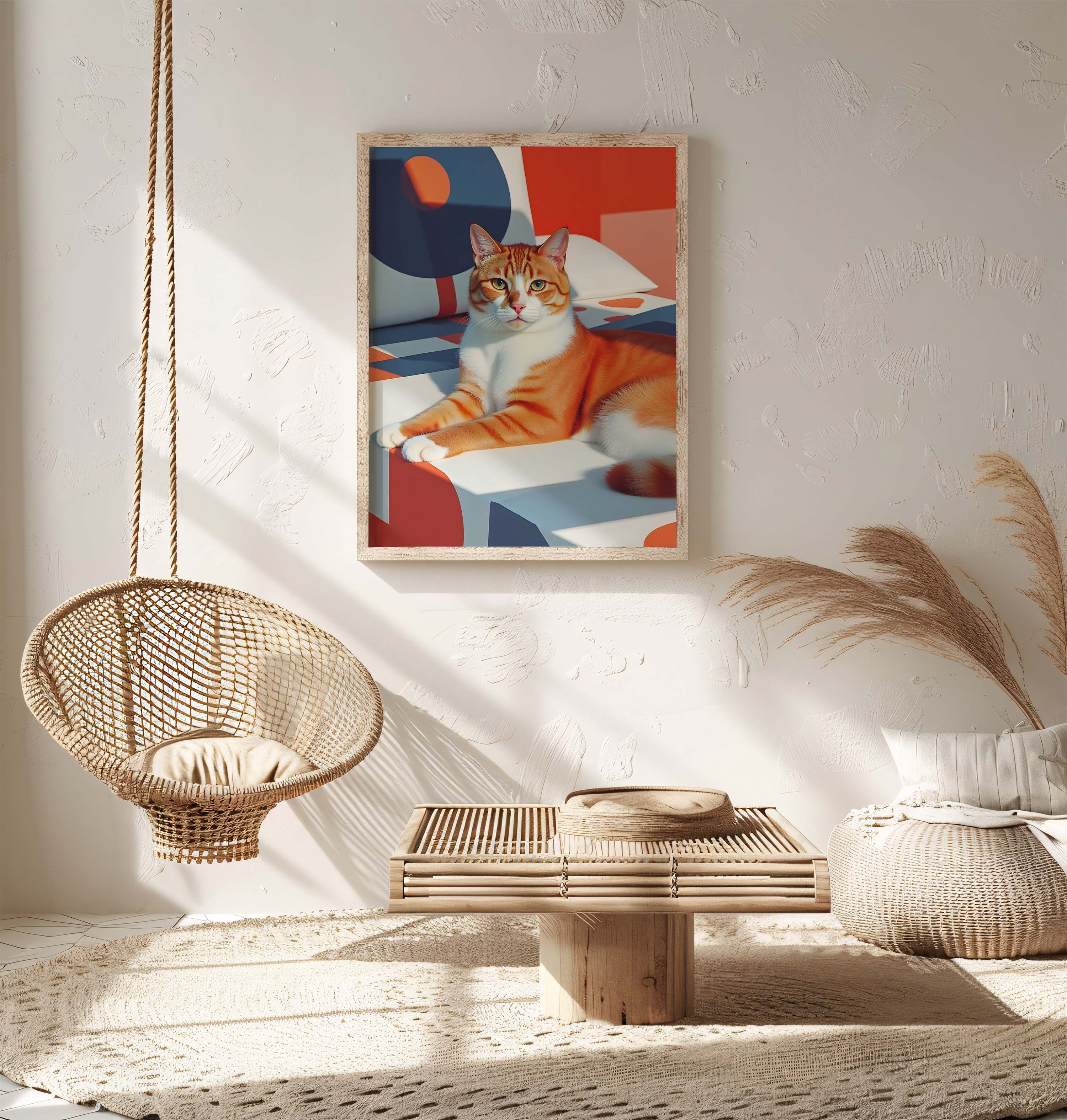 Modern Meow | Stylish Cat Portrait with Geometric Design