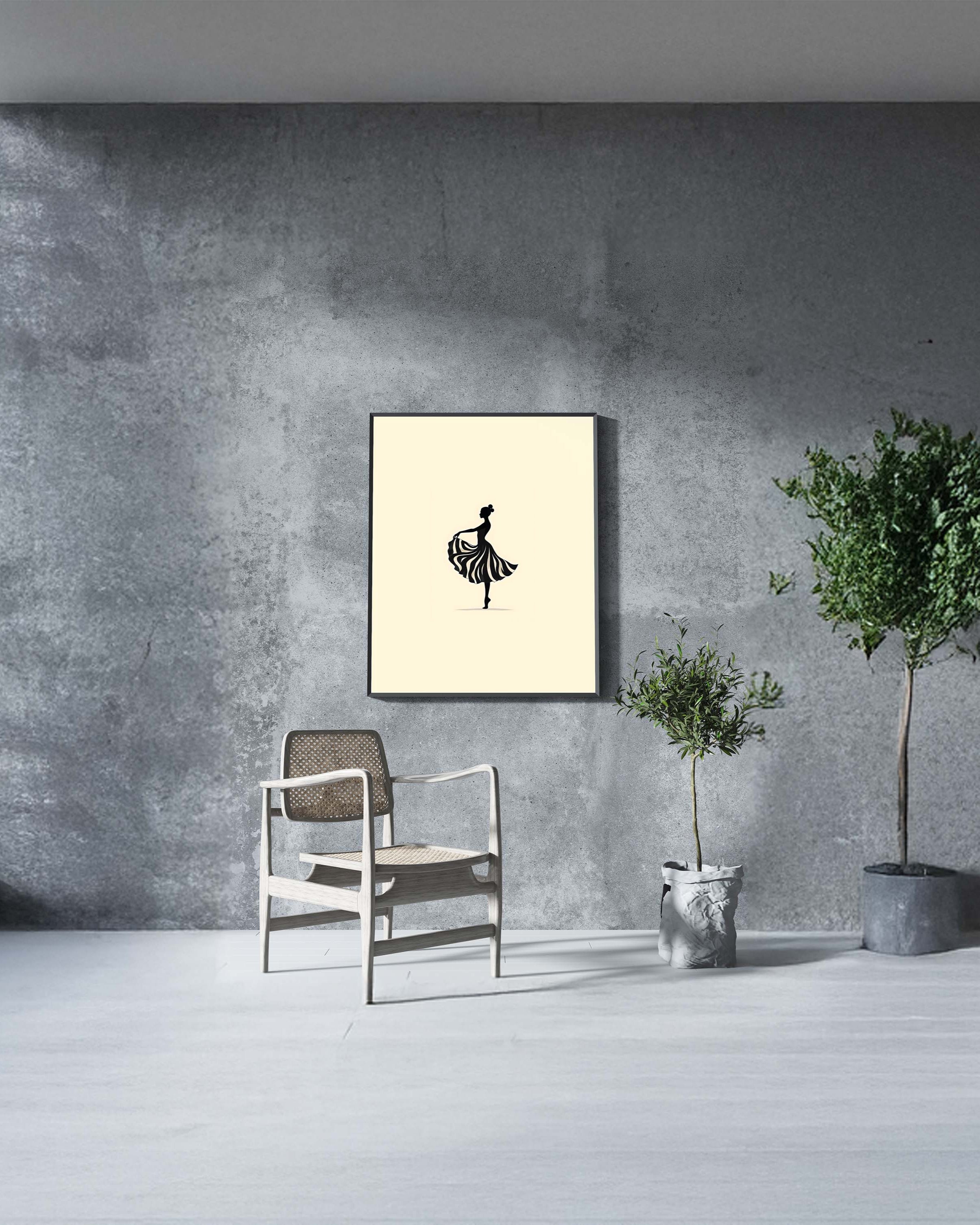 Grace in Motion | Minimalist Ballet Dancer Silhouette