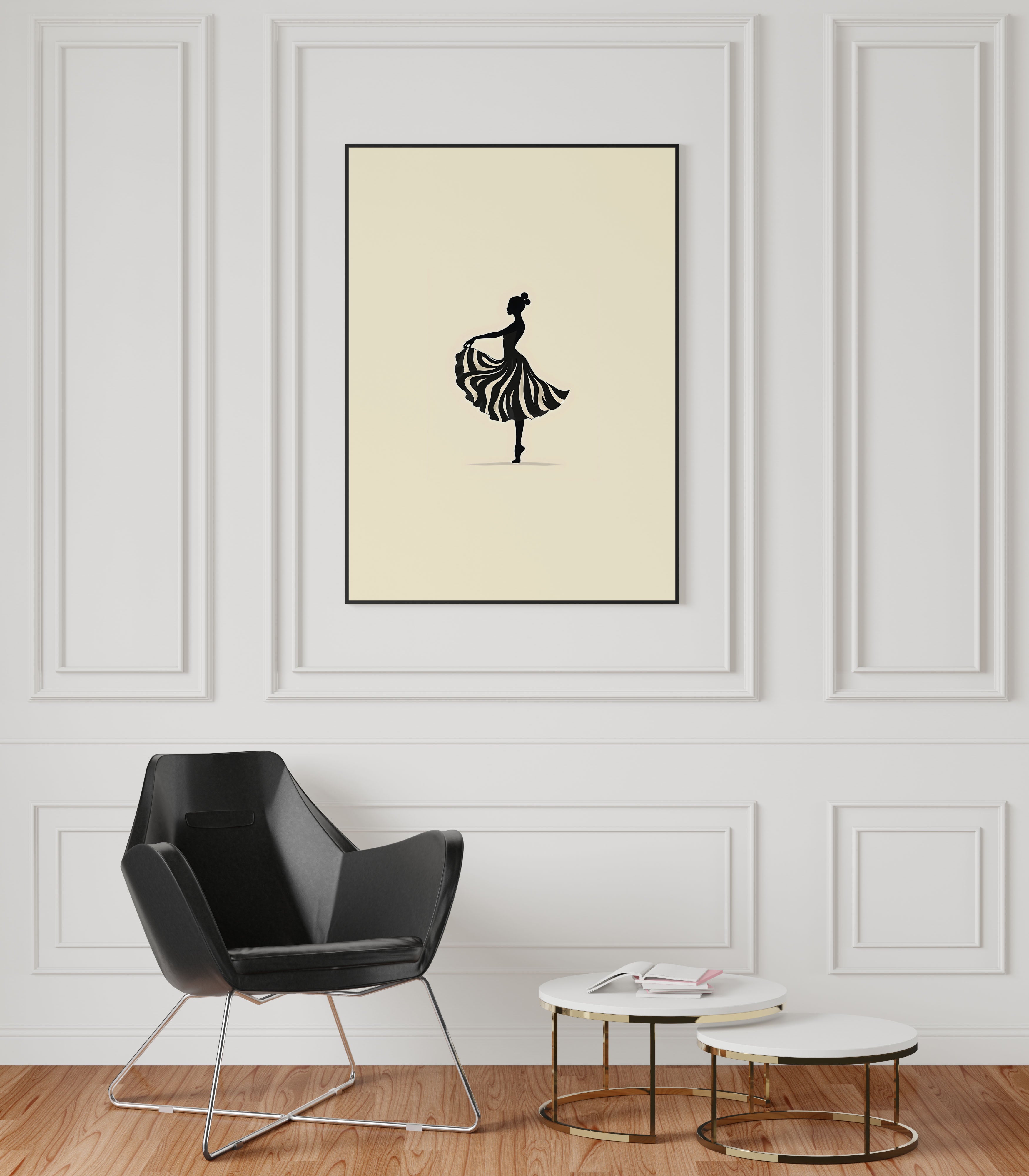 Grace in Motion | Minimalist Ballet Dancer Silhouette