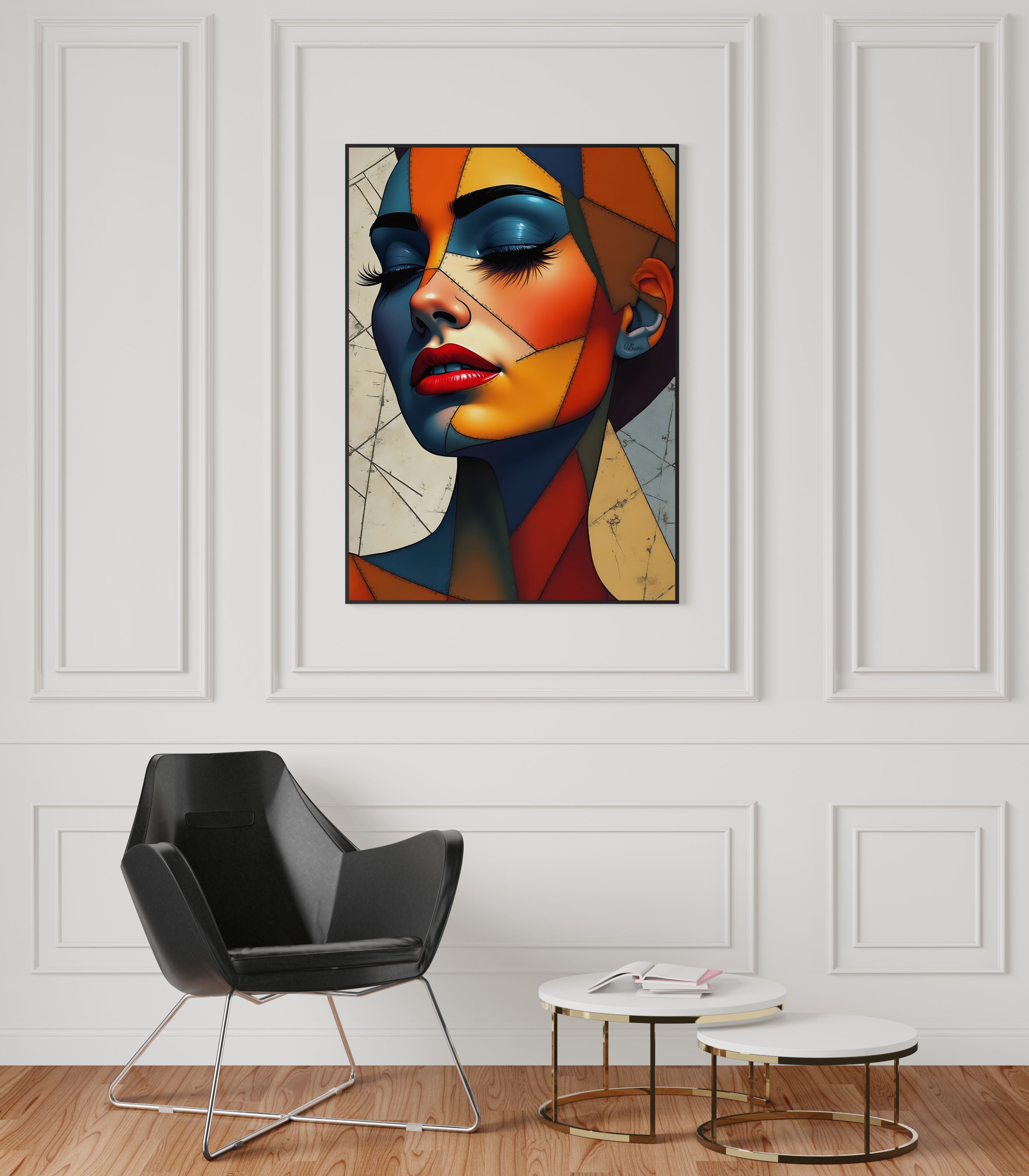 Fragmented Grace | Surreal Geometric Female Portrait