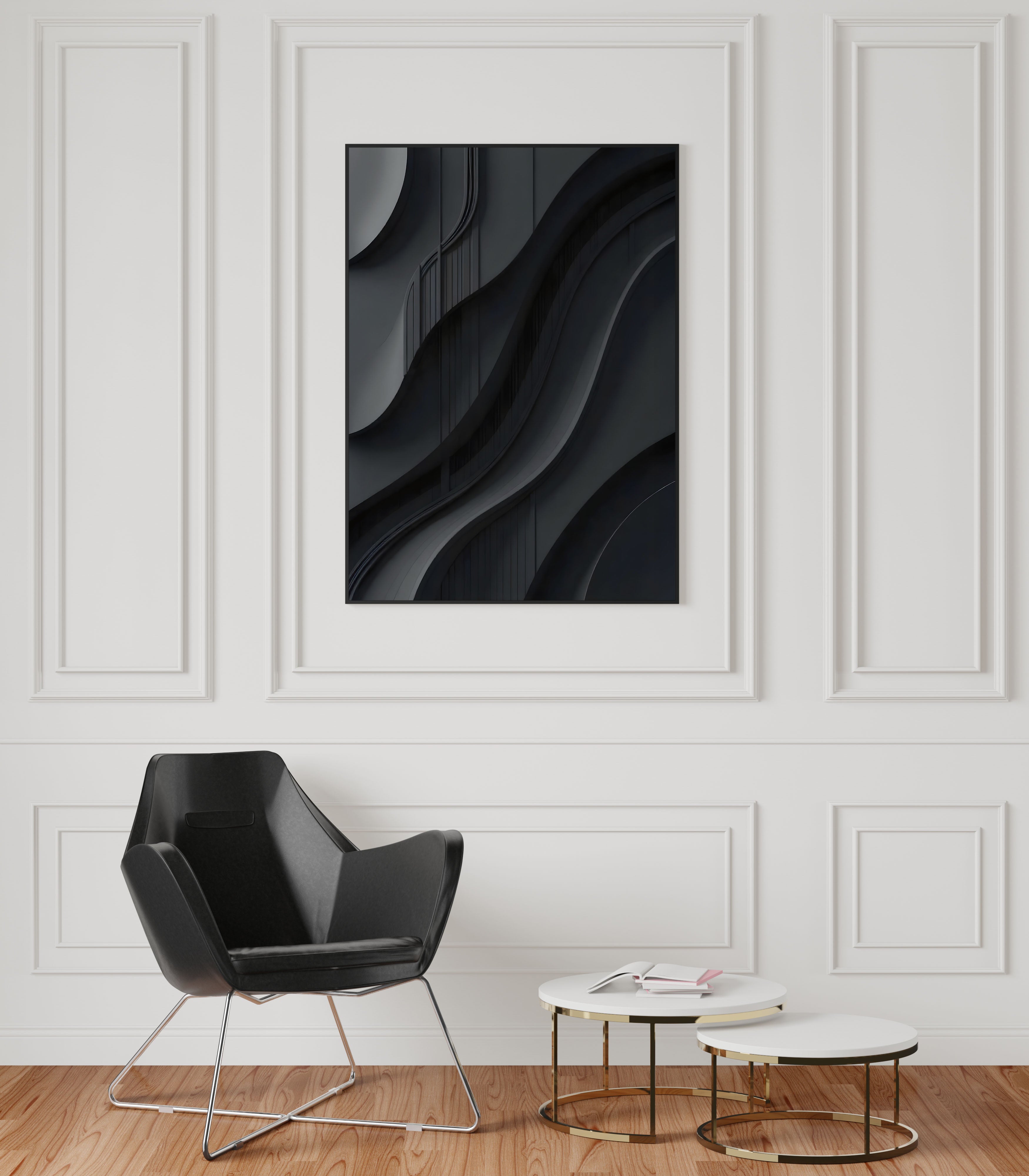 Dark Curves | 3D Abstract Wall Art