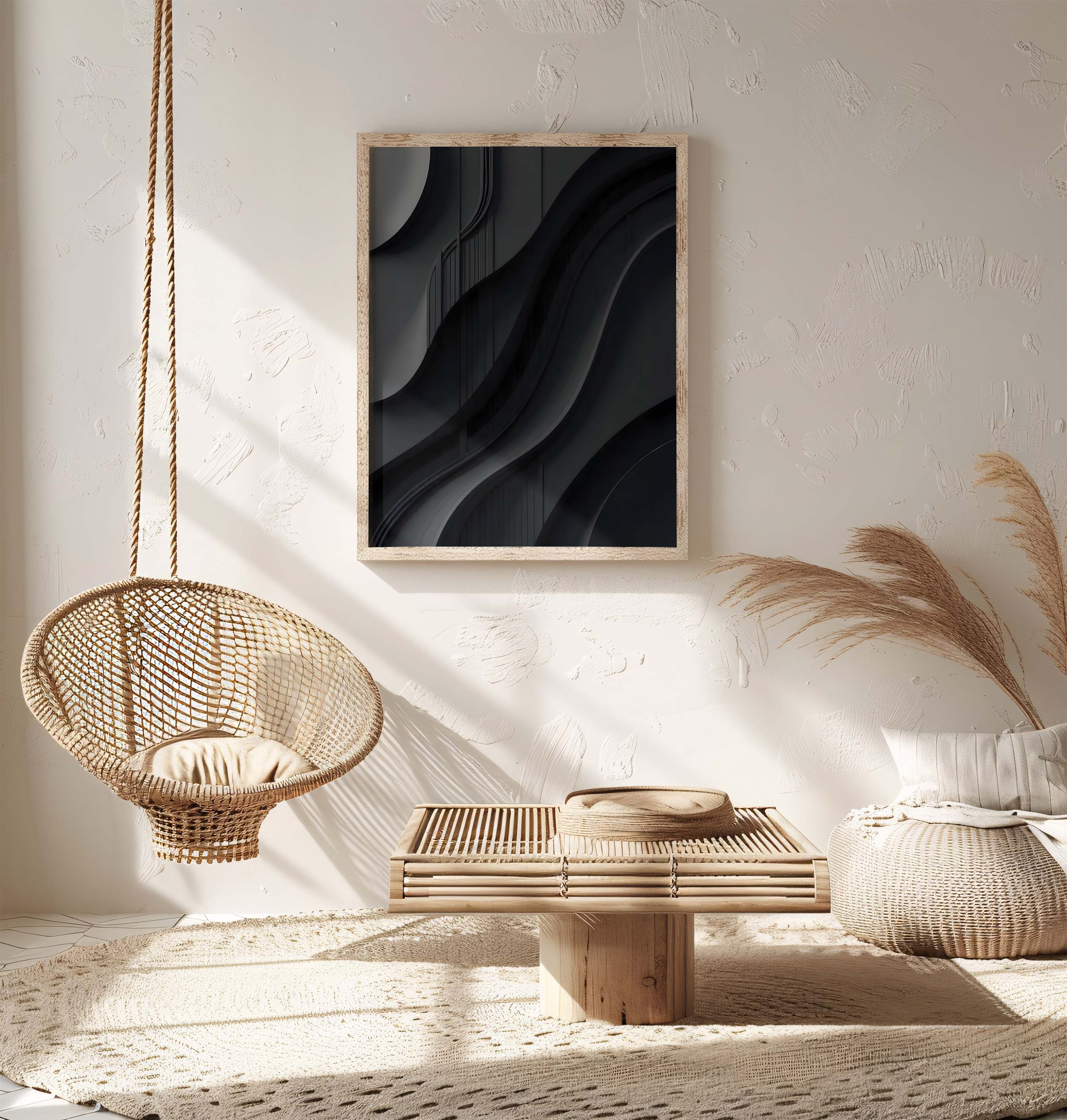 Dark Curves | 3D Abstract Wall Art