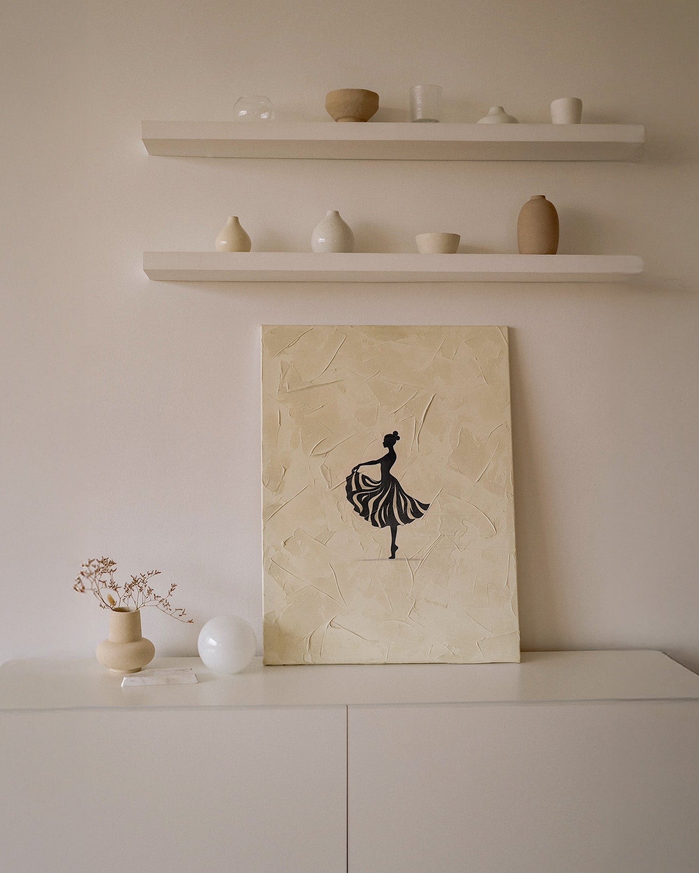 Grace in Motion | Minimalist Ballet Dancer Silhouette