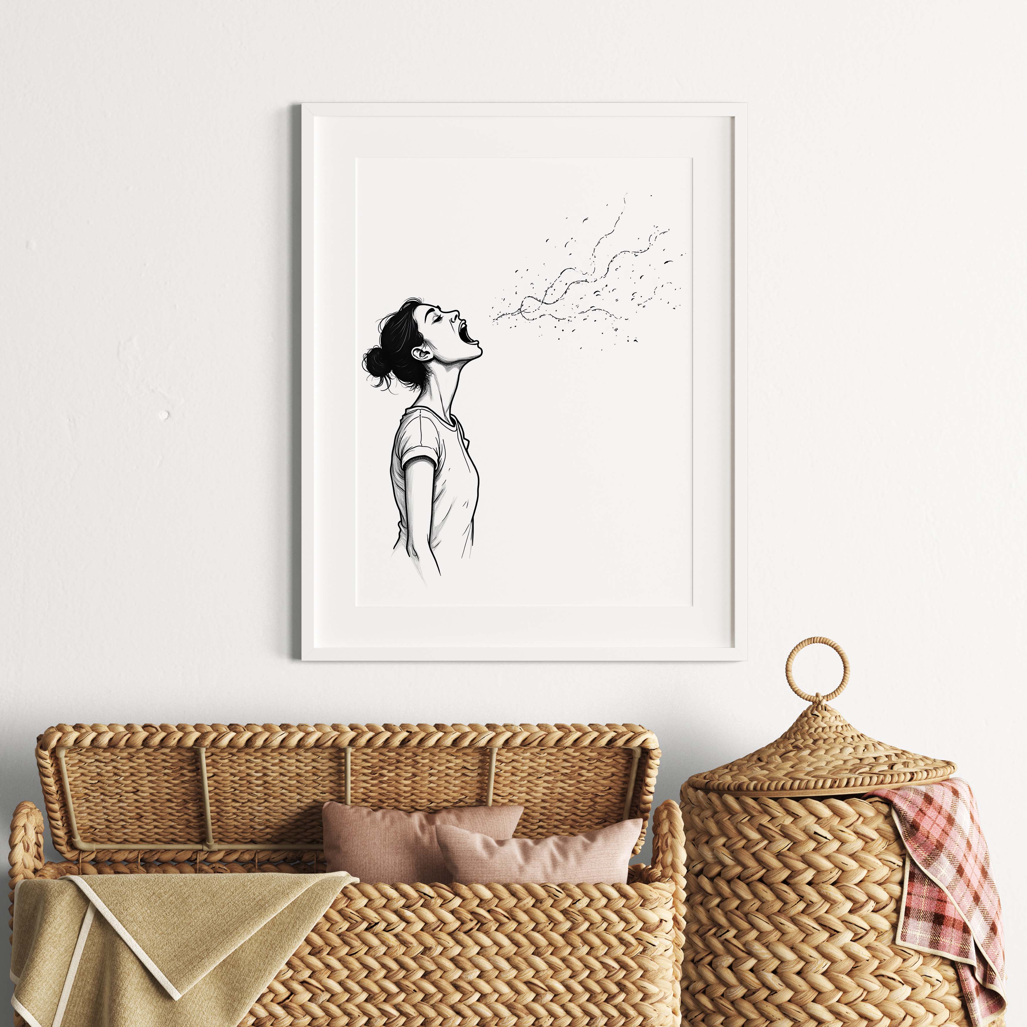 Unspoken | Emotional Line Art Portrait