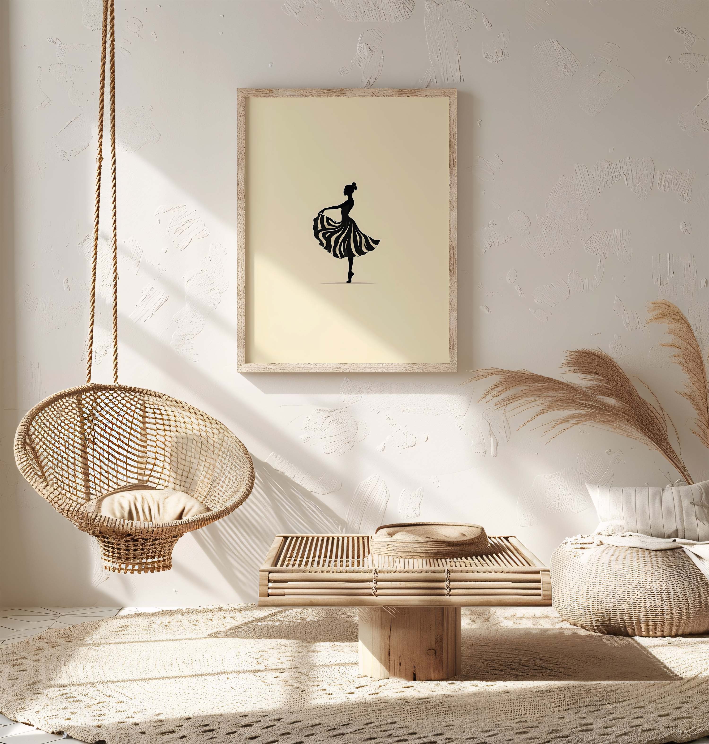 Grace in Motion | Minimalist Ballet Dancer Silhouette