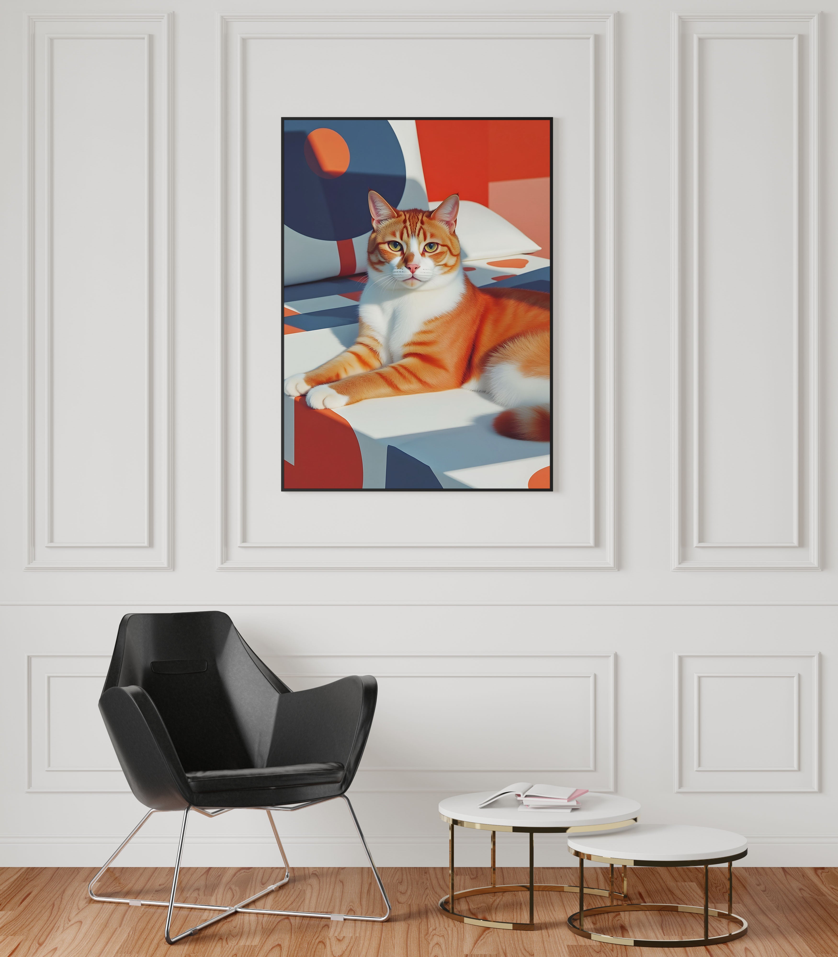 Modern Meow | Stylish Cat Portrait with Geometric Design