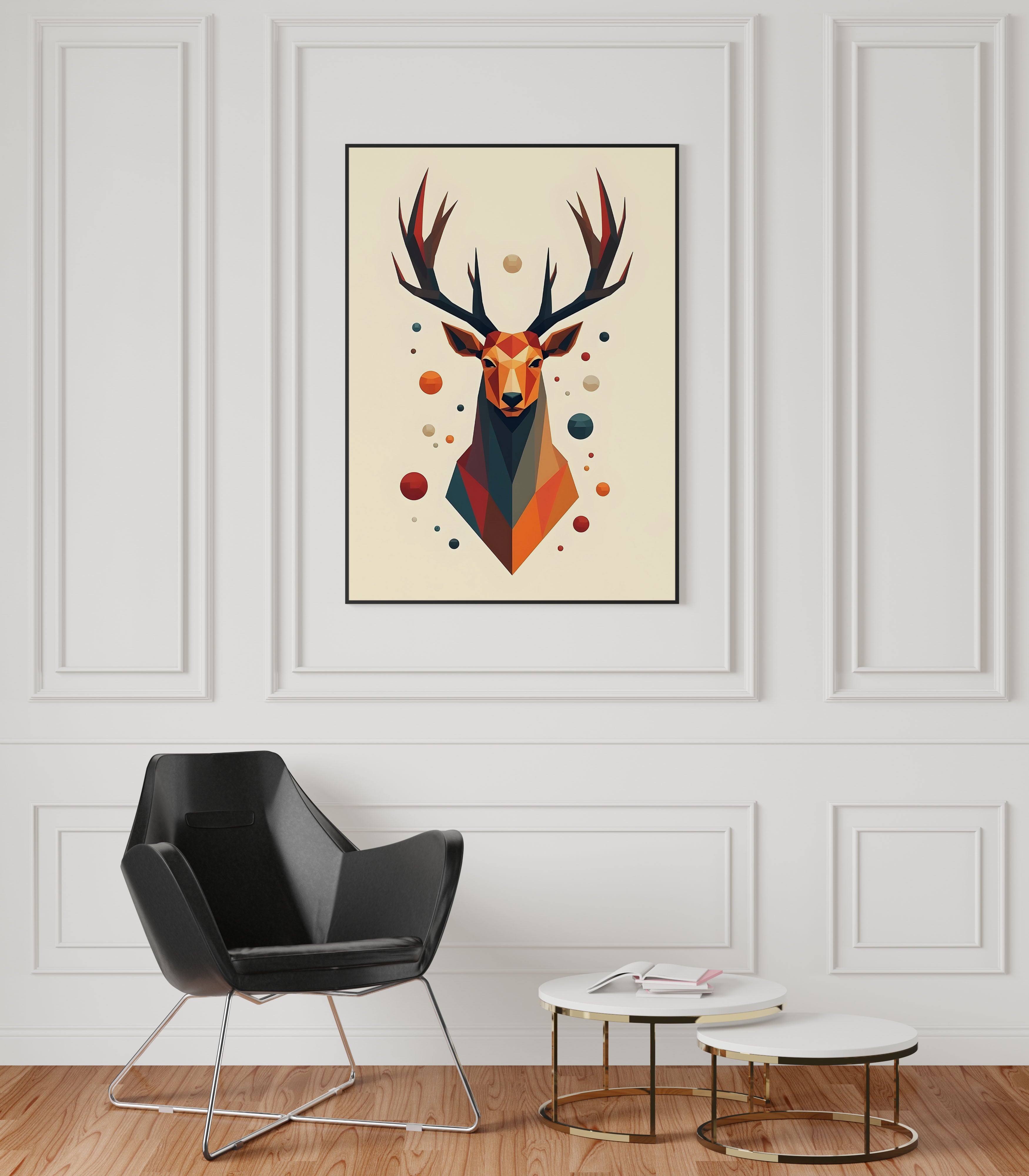 Geometric Stag | Polygonal Deer Head Art