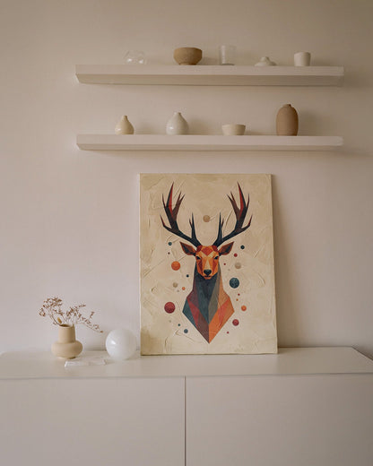 Geometric Stag | Polygonal Deer Head Art