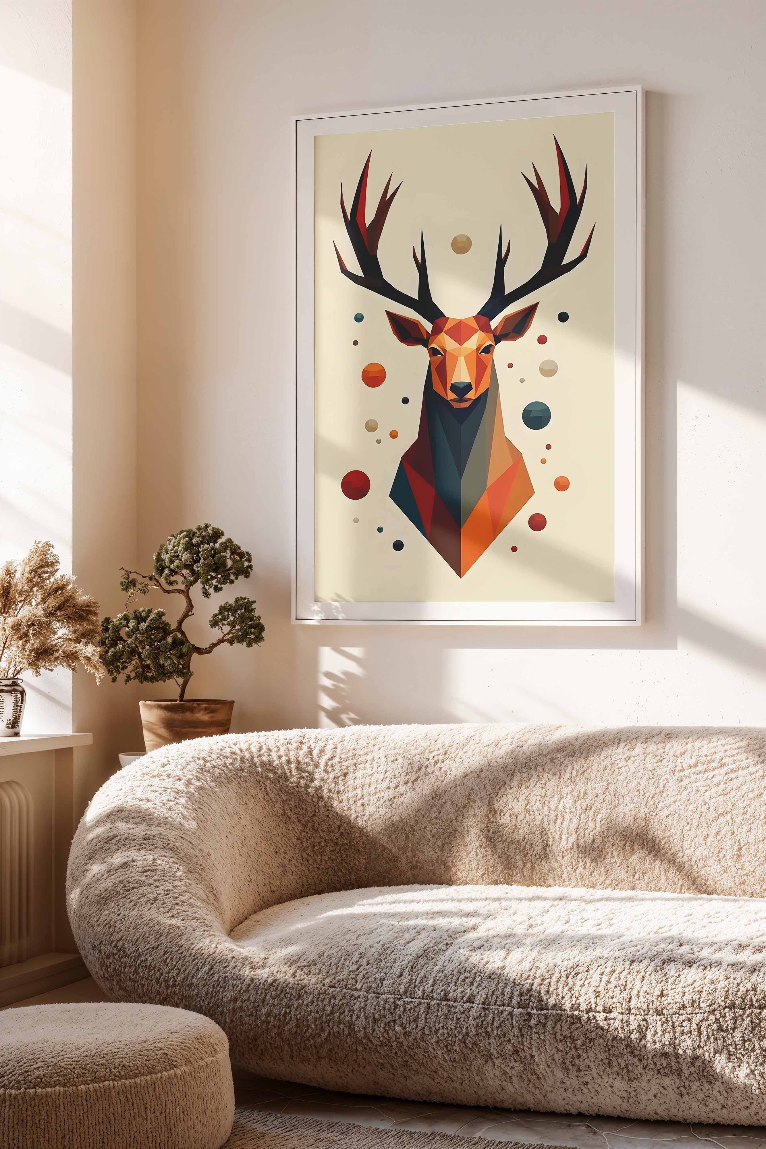 Geometric Stag | Polygonal Deer Head Art