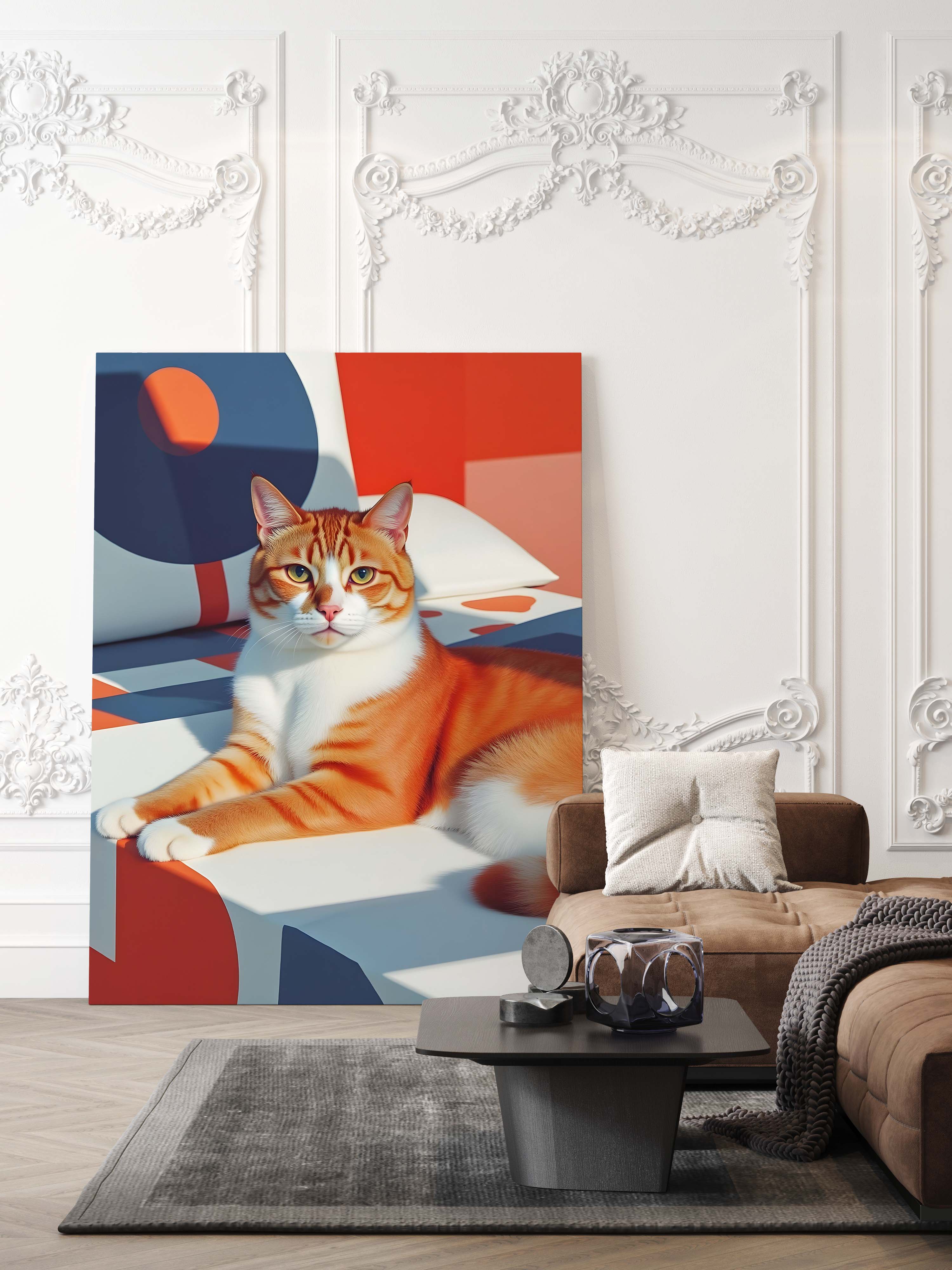 Modern Meow | Stylish Cat Portrait with Geometric Design
