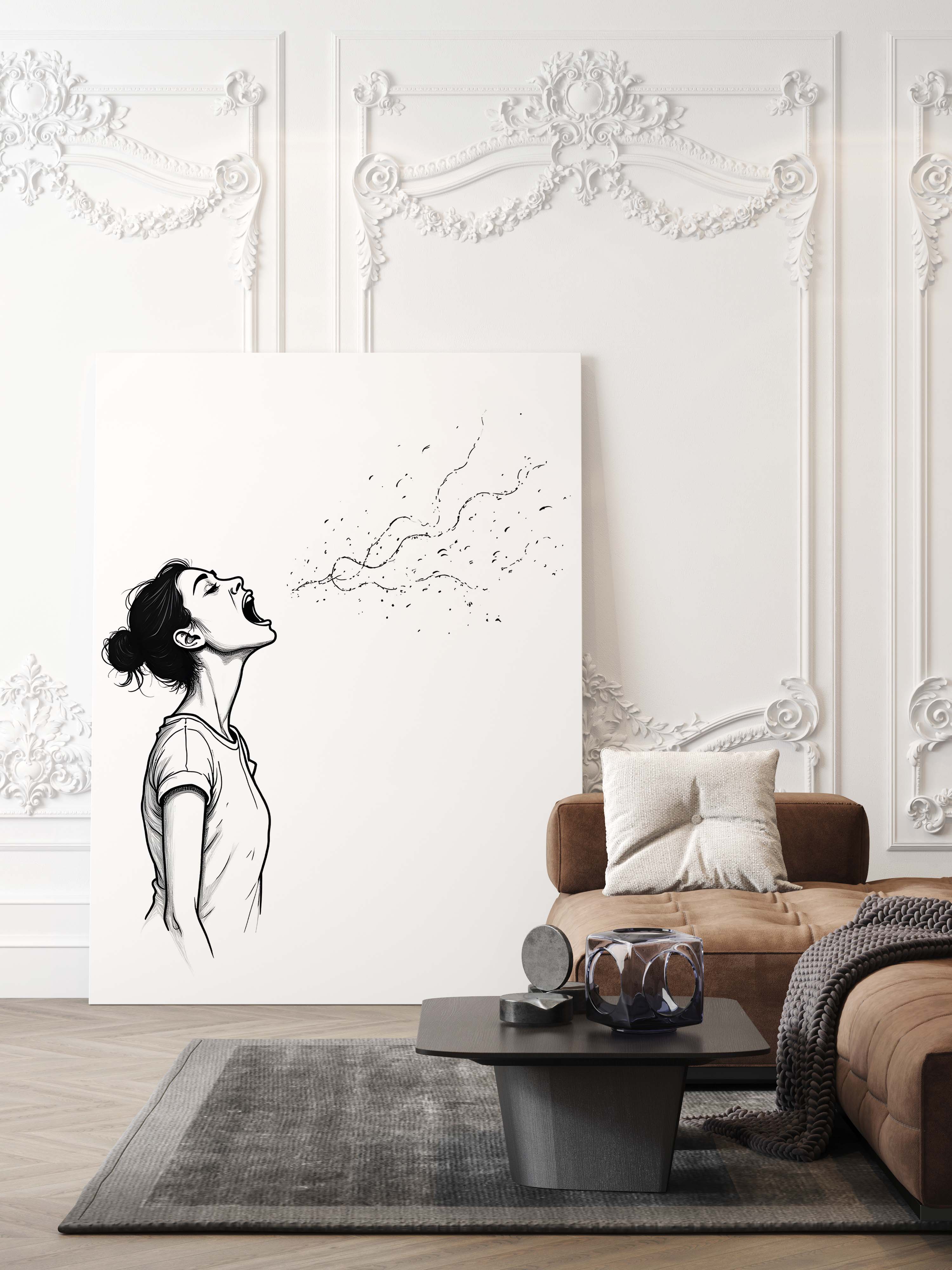 Unspoken | Emotional Line Art Portrait
