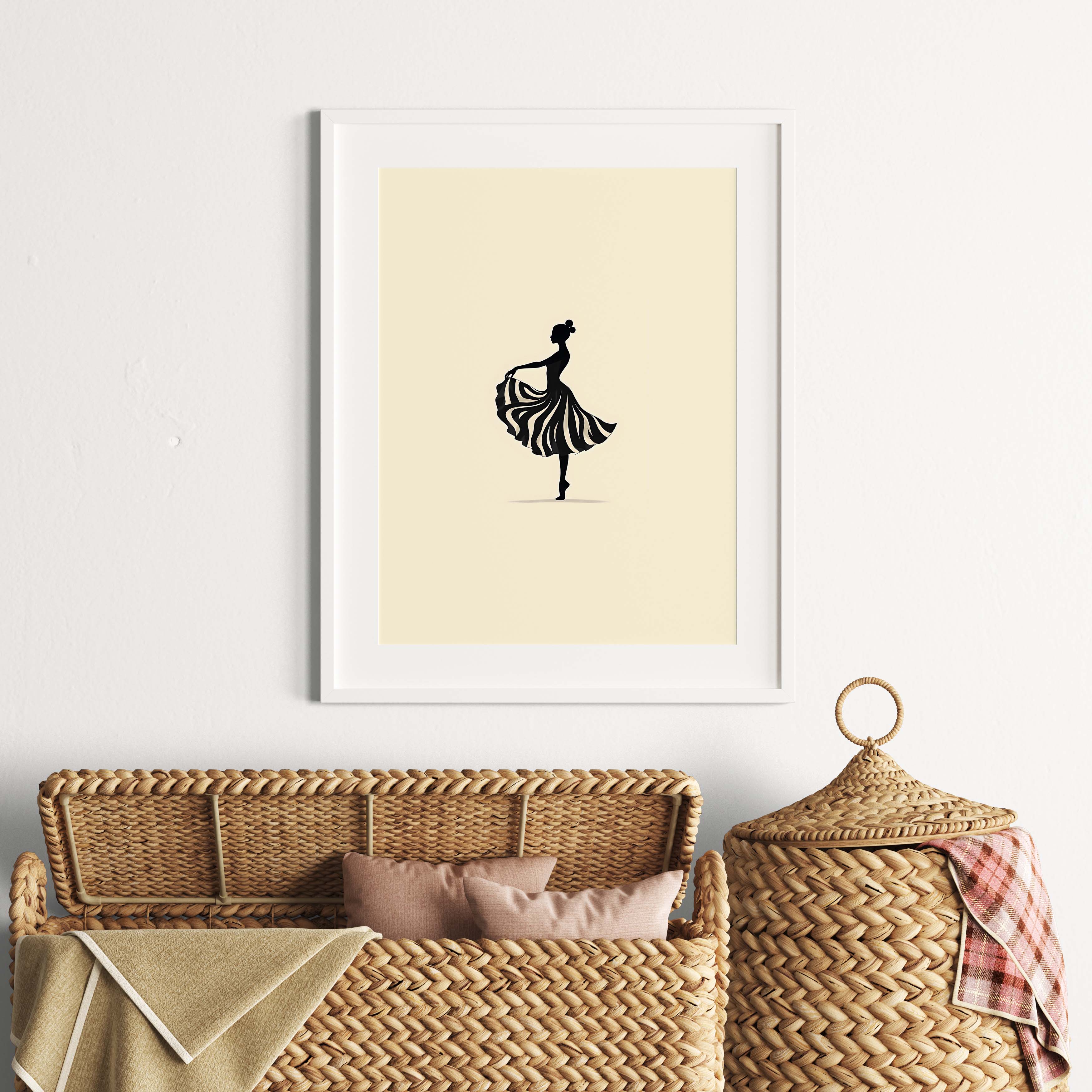 Grace in Motion | Minimalist Ballet Dancer Silhouette