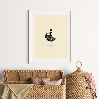 Grace in Motion | Minimalist Ballet Dancer Silhouette