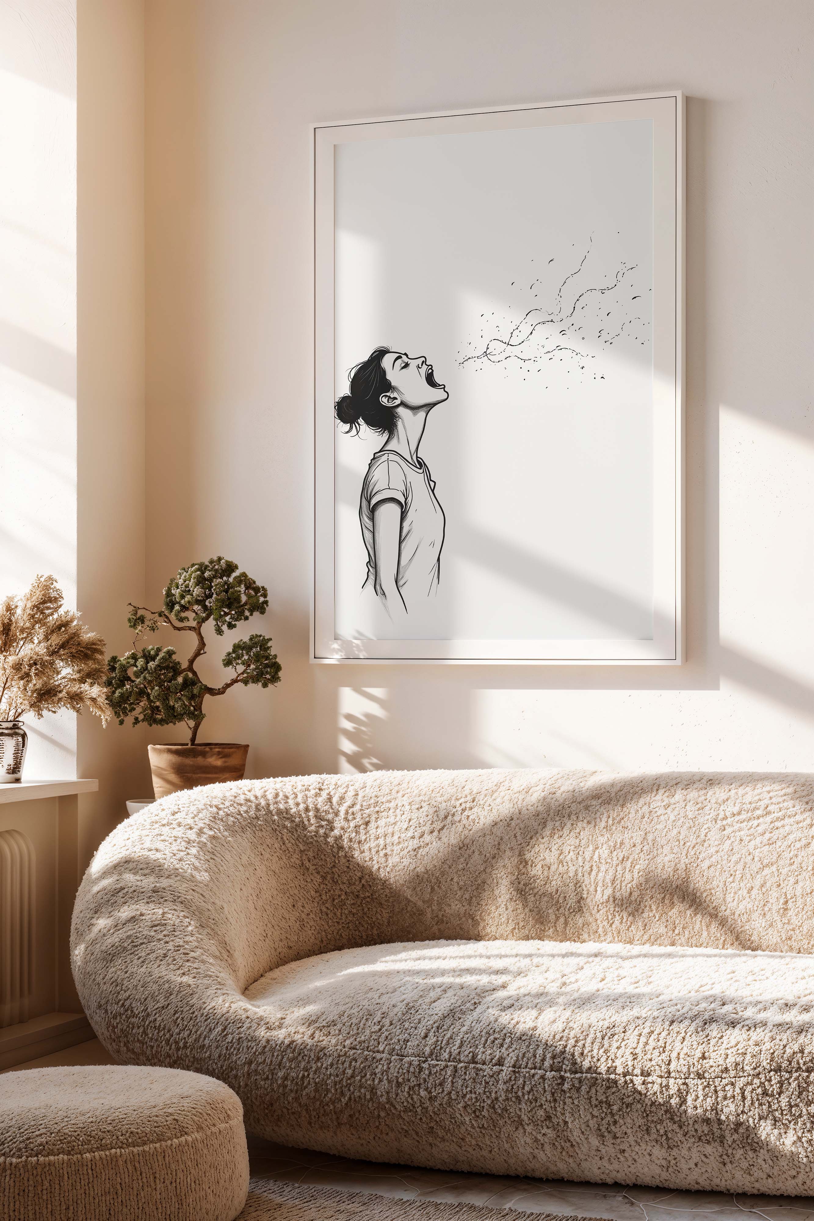 Unspoken | Emotional Line Art Portrait