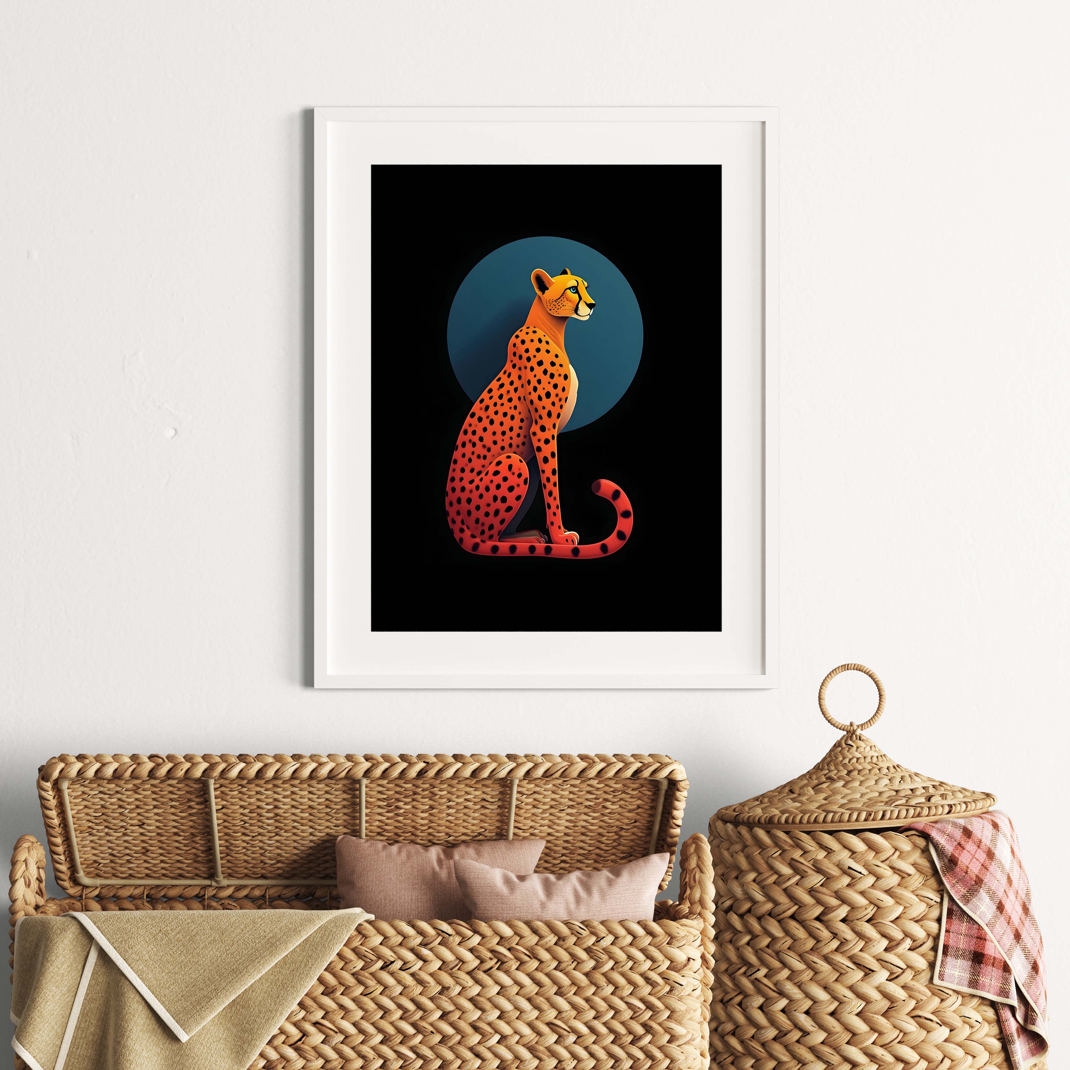 Silent Speed | Modern Digital Portrait of a Cheetah