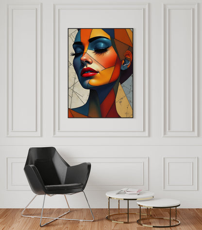 Fragmented Grace | Surreal Geometric Female Portrait