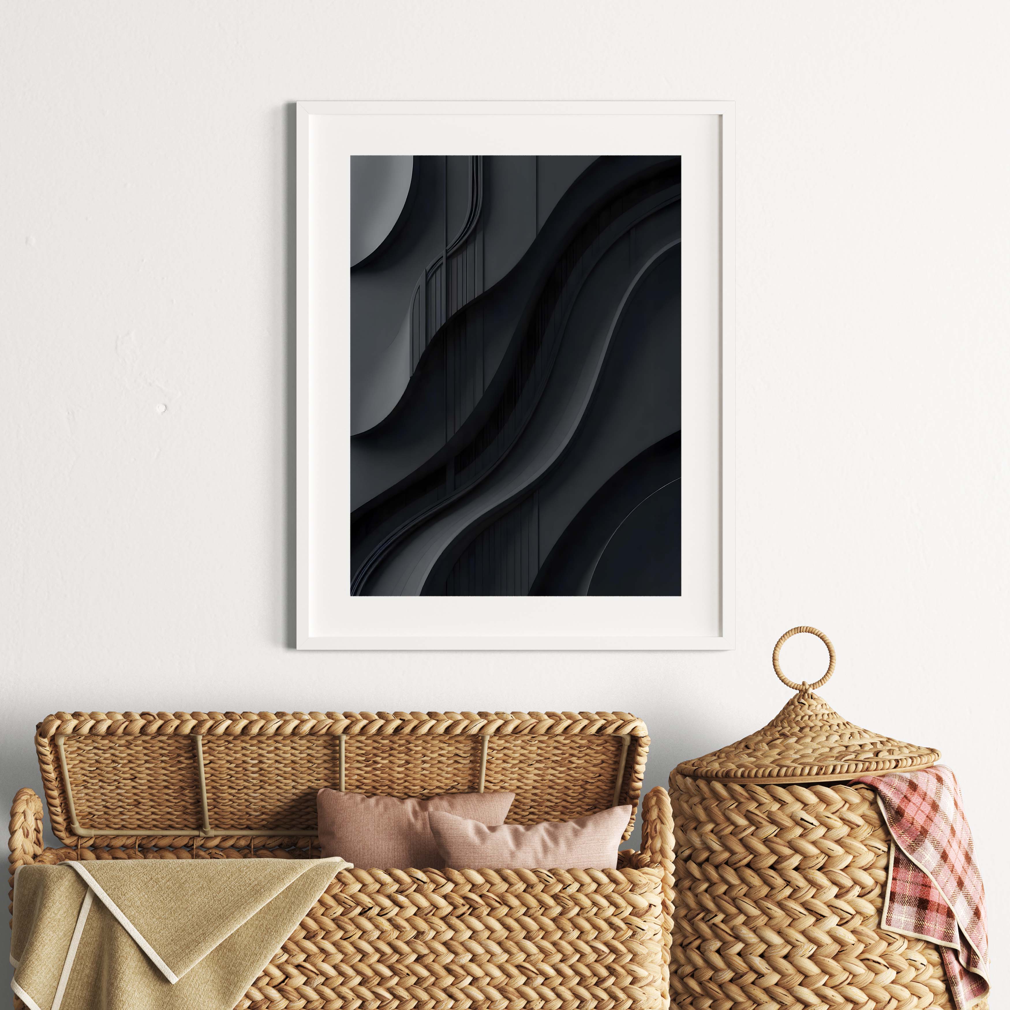 Dark Curves | 3D Abstract Wall Art