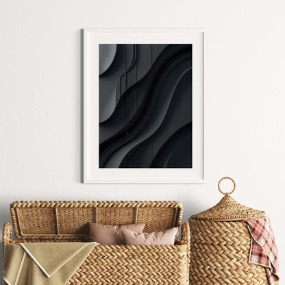 Dark Curves | 3D Abstract Wall Art