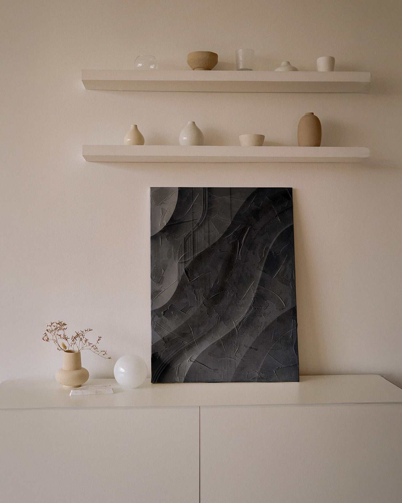 Dark Curves | 3D Abstract Wall Art