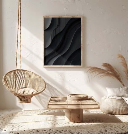 Dark Curves | 3D Abstract Wall Art