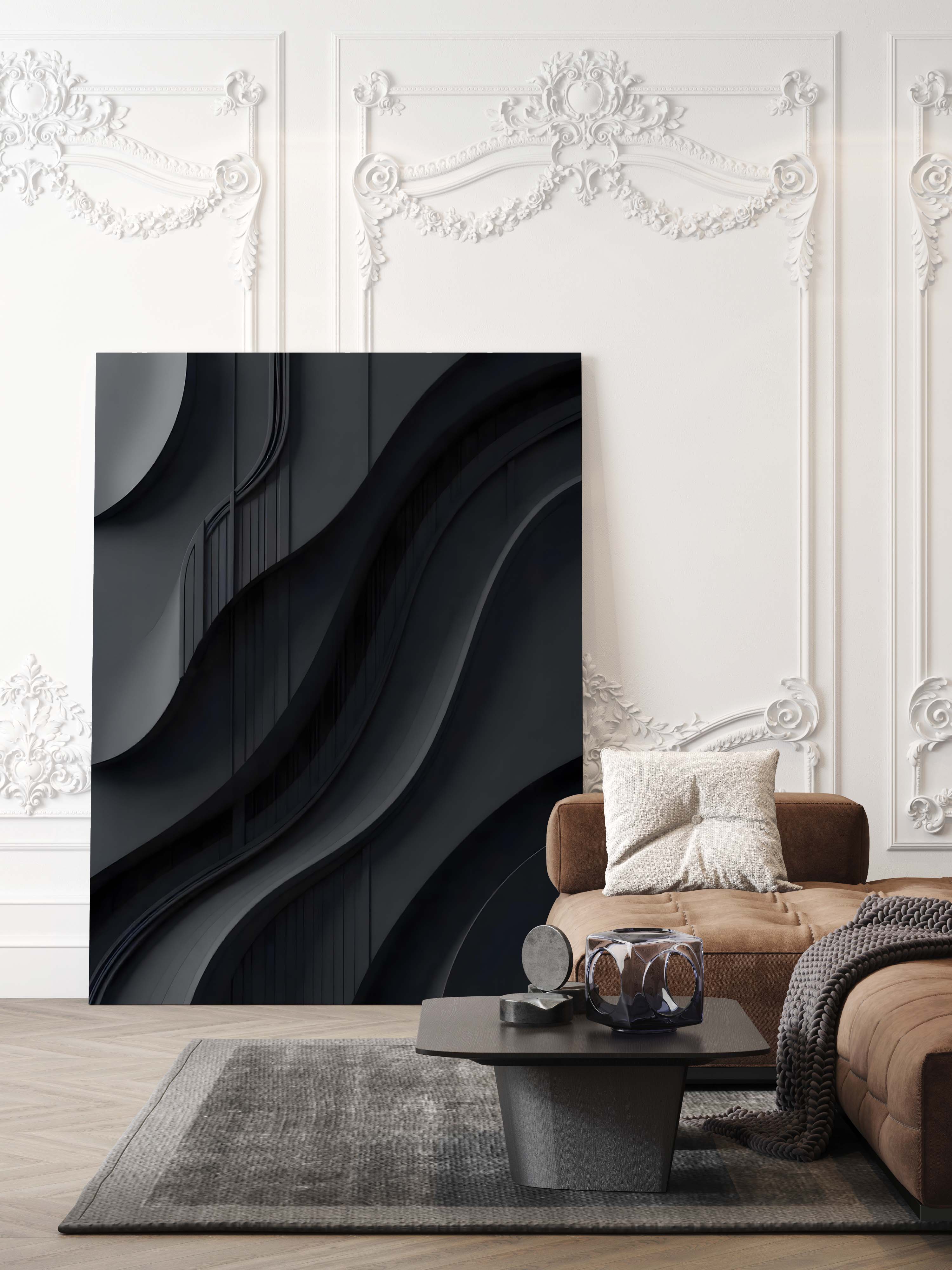 Dark Curves | 3D Abstract Wall Art