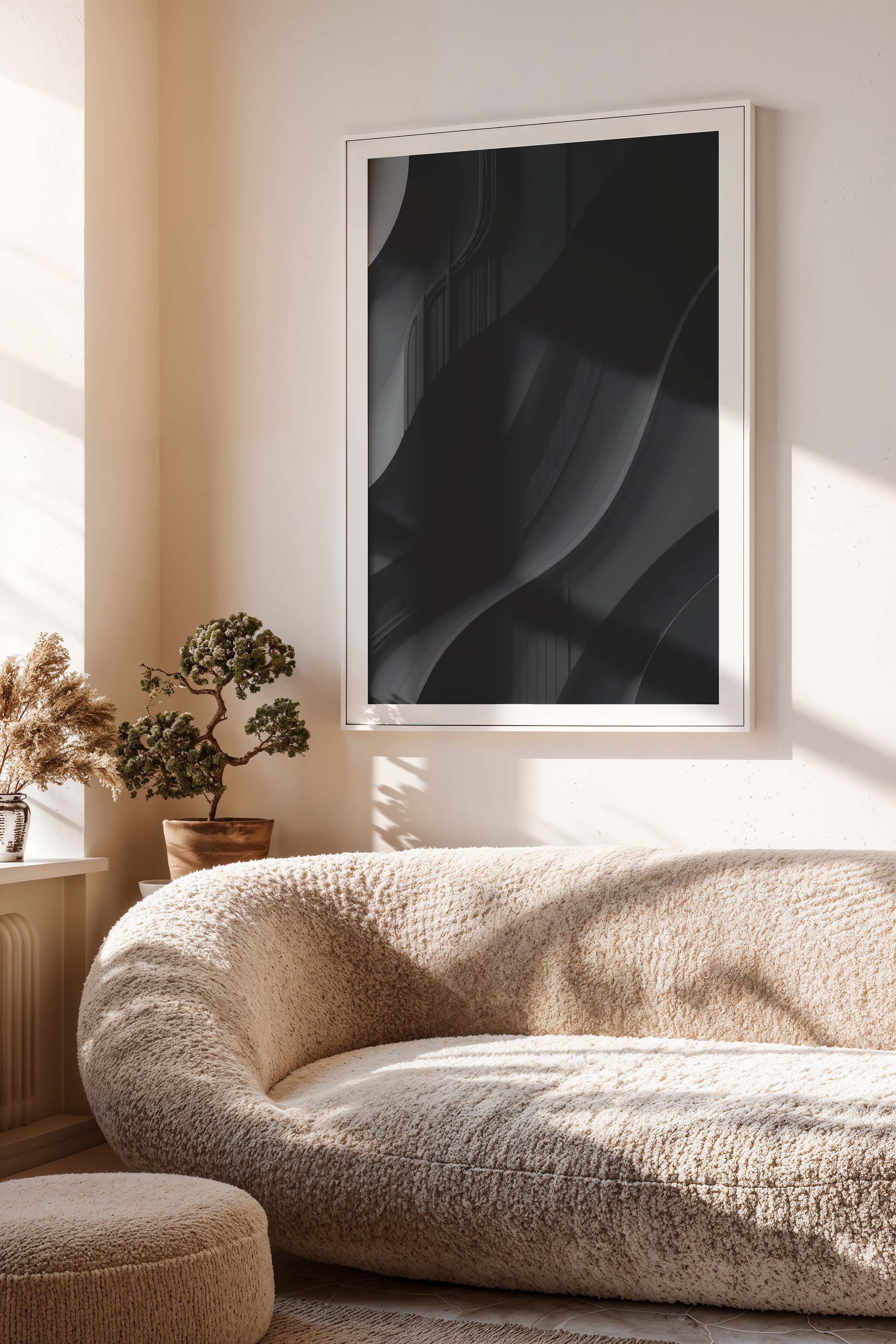 Dark Curves | 3D Abstract Wall Art
