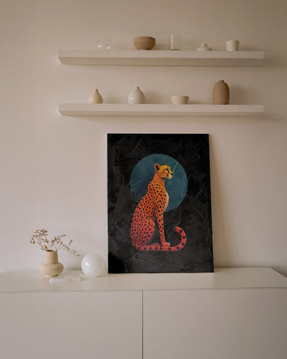 Silent Speed | Modern Digital Portrait of a Cheetah