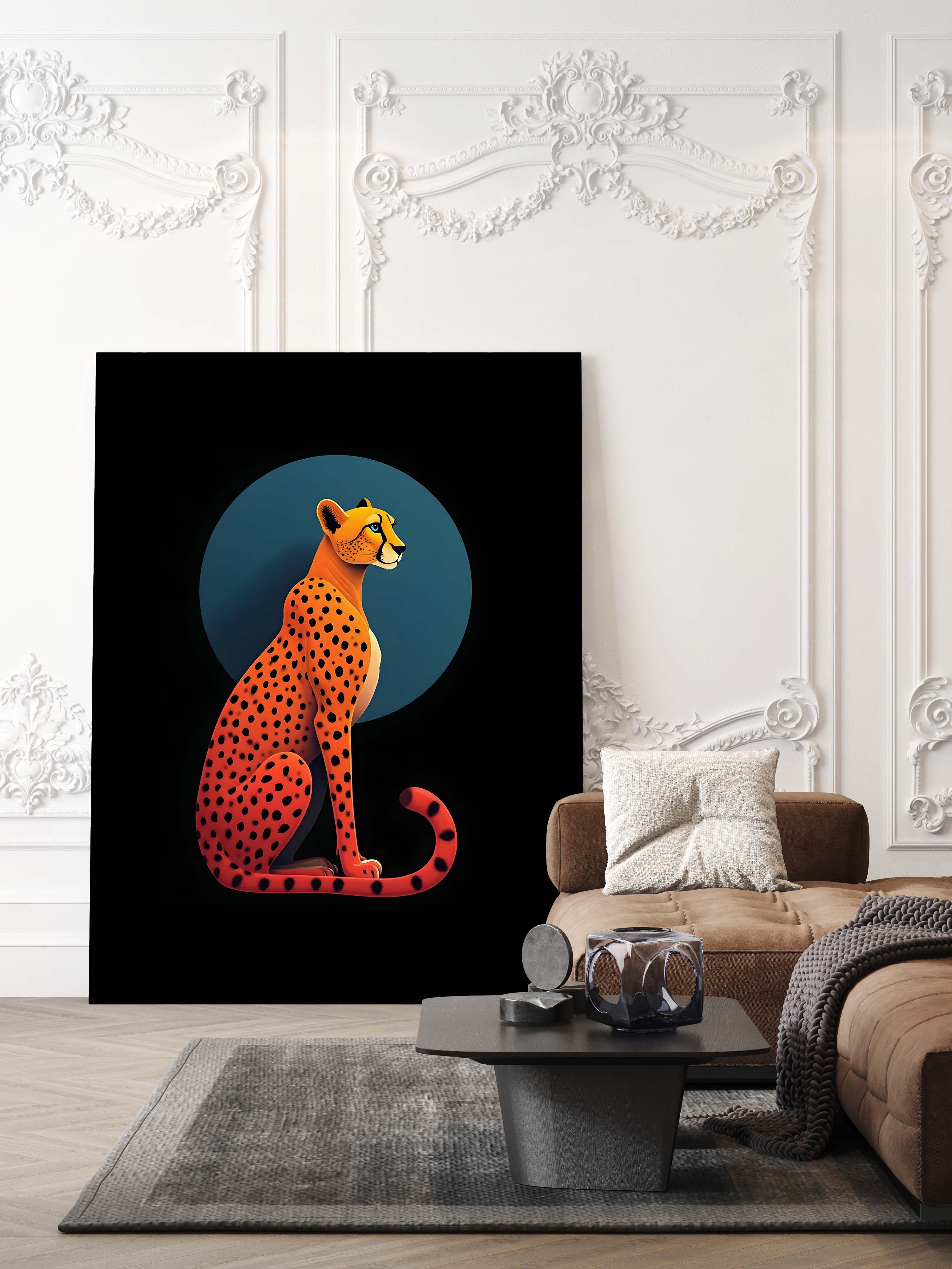 Silent Speed | Modern Digital Portrait of a Cheetah