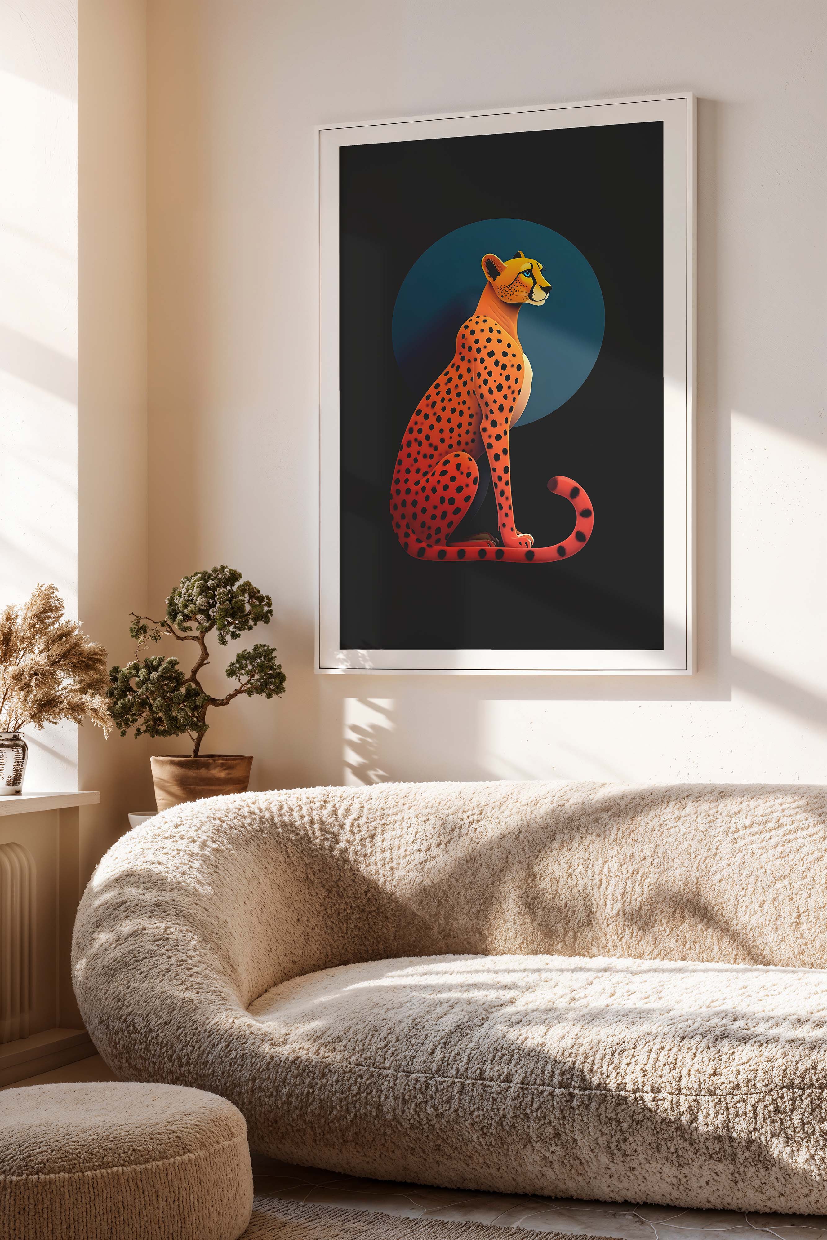 Silent Speed | Modern Digital Portrait of a Cheetah