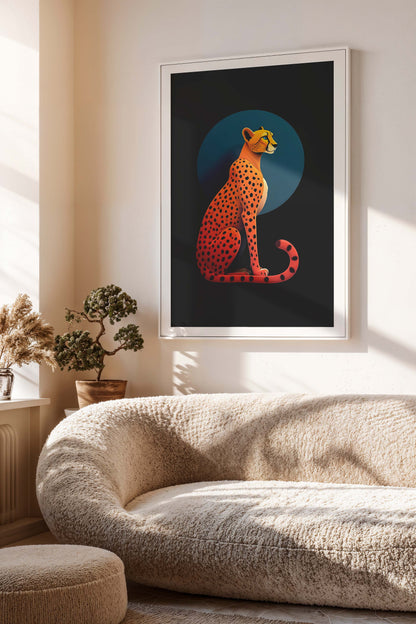 Silent Speed | Modern Digital Portrait of a Cheetah
