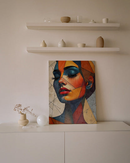Fragmented Grace | Surreal Geometric Female Portrait