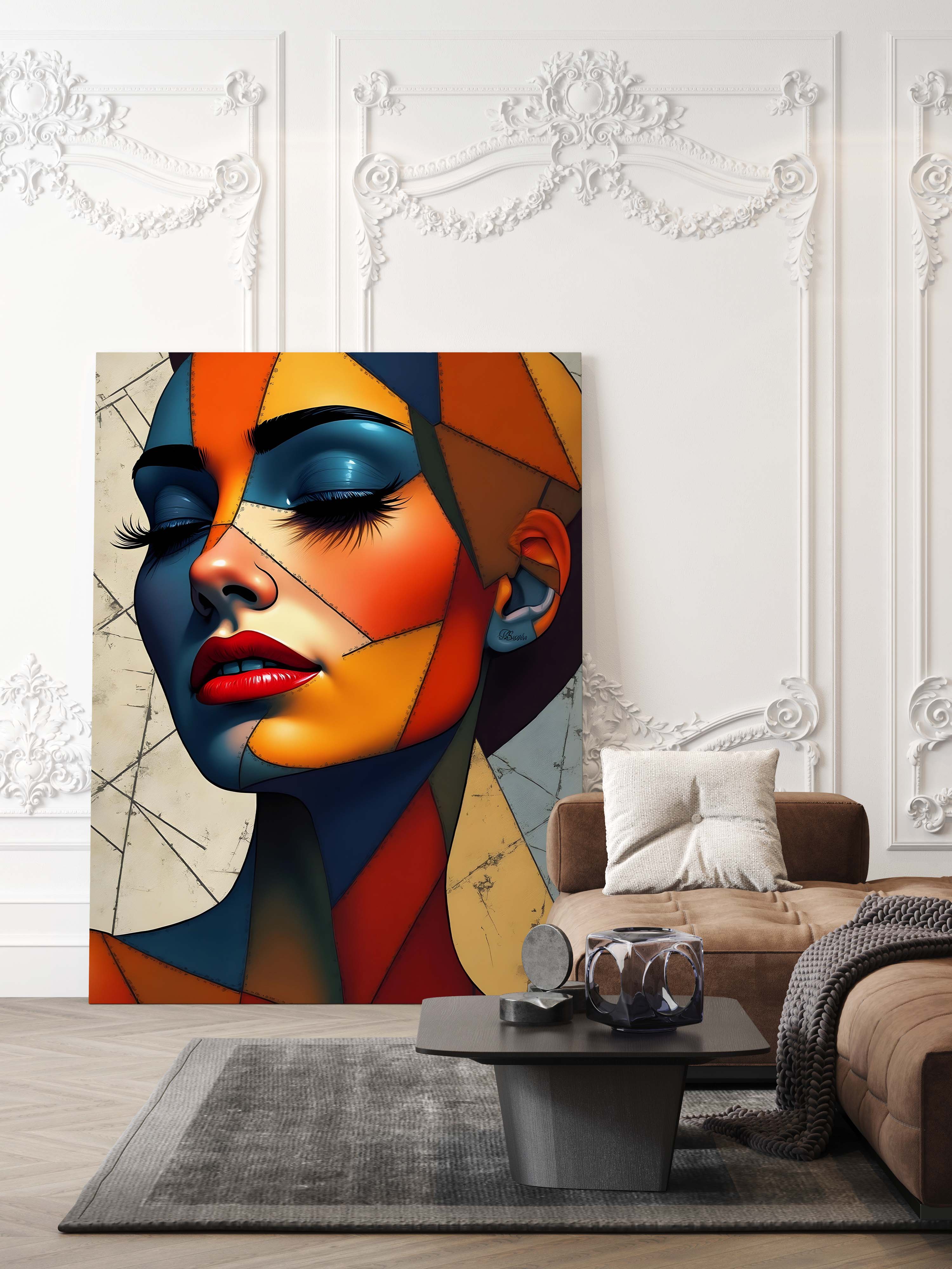 Fragmented Grace | Surreal Geometric Female Portrait