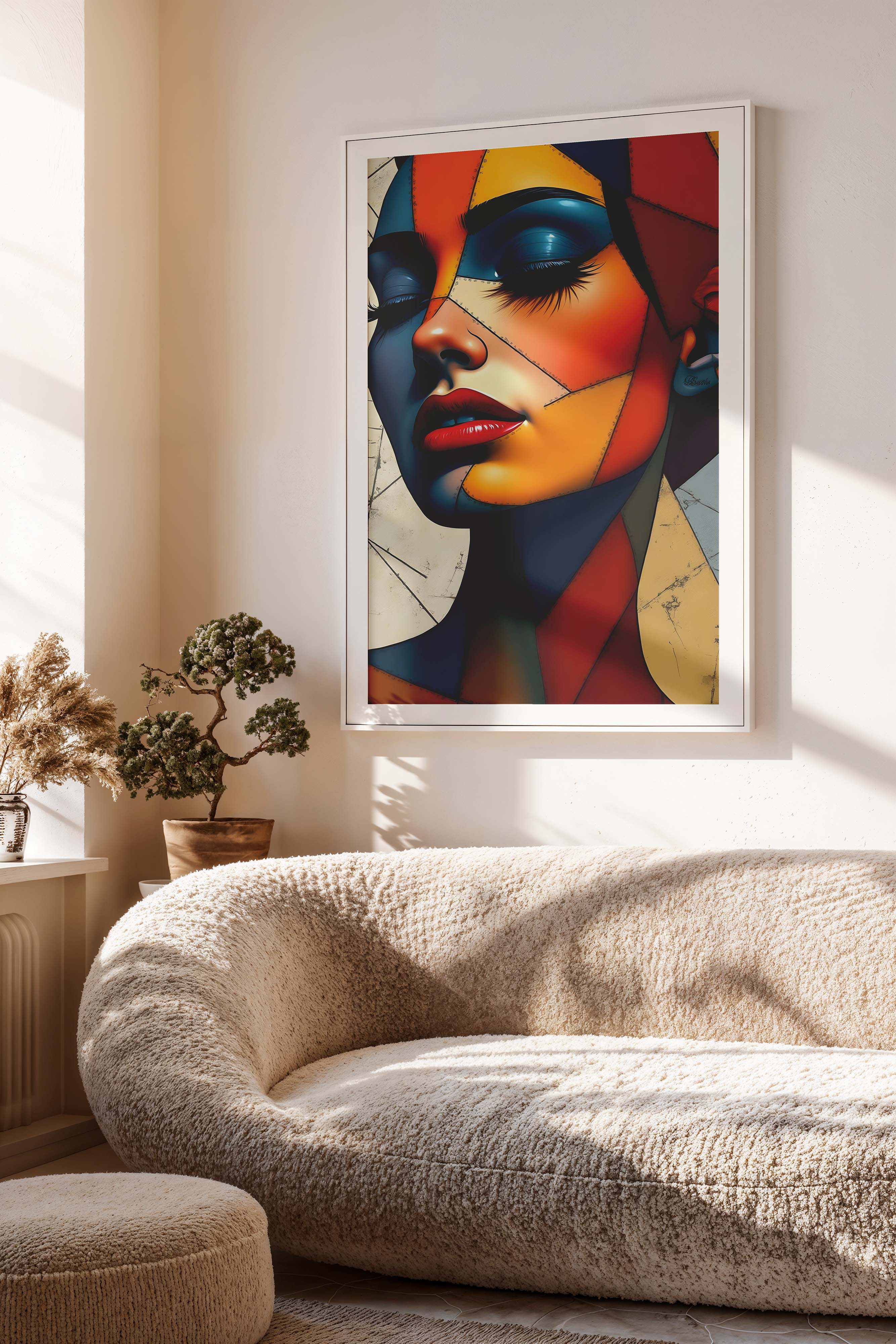 Fragmented Grace | Surreal Geometric Female Portrait