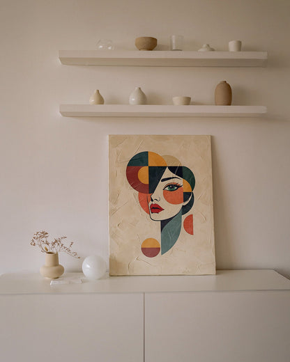Fragmented Muse | Abstract Geometric Woman Portrait