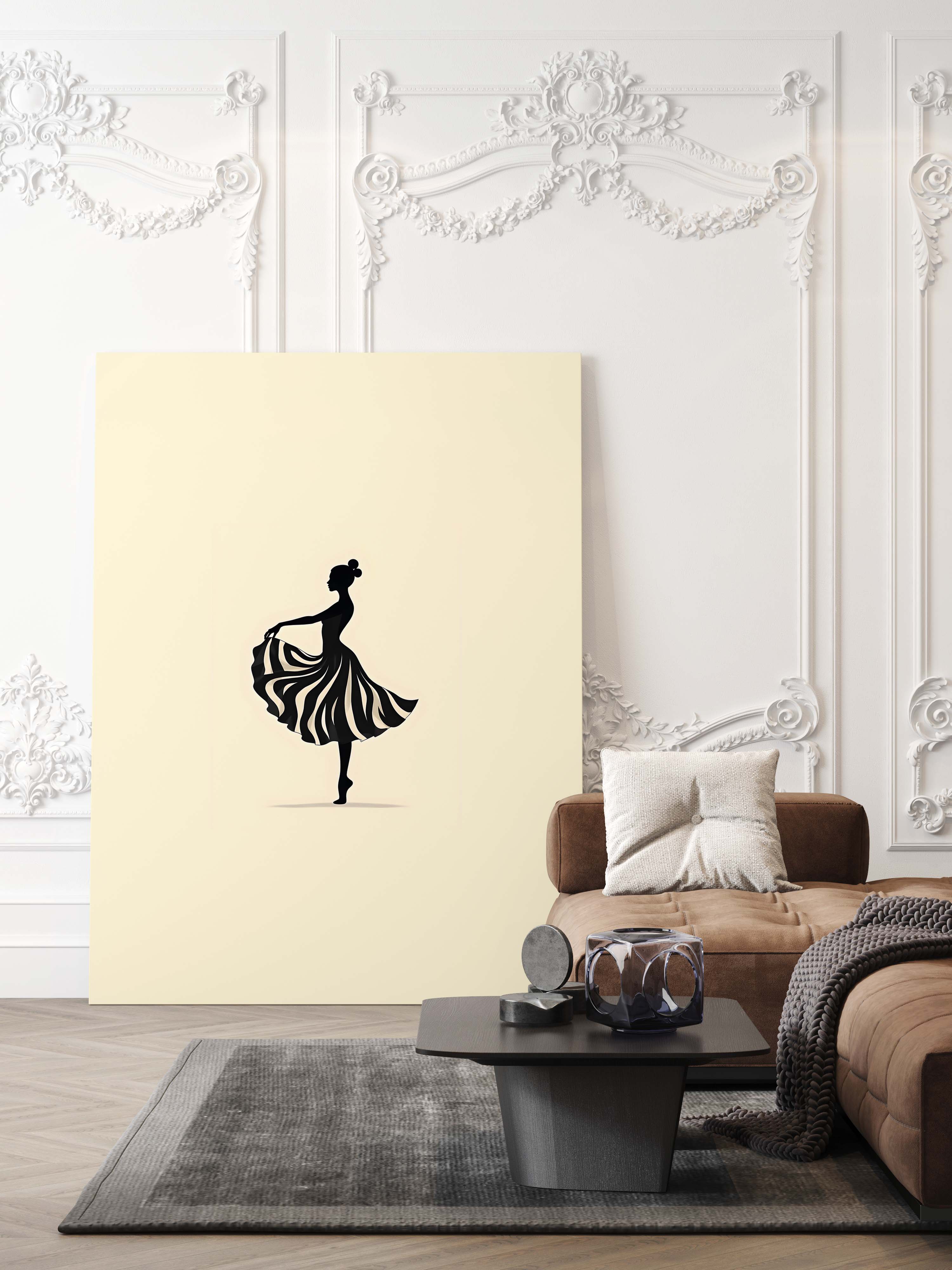 Grace in Motion | Minimalist Ballet Dancer Silhouette