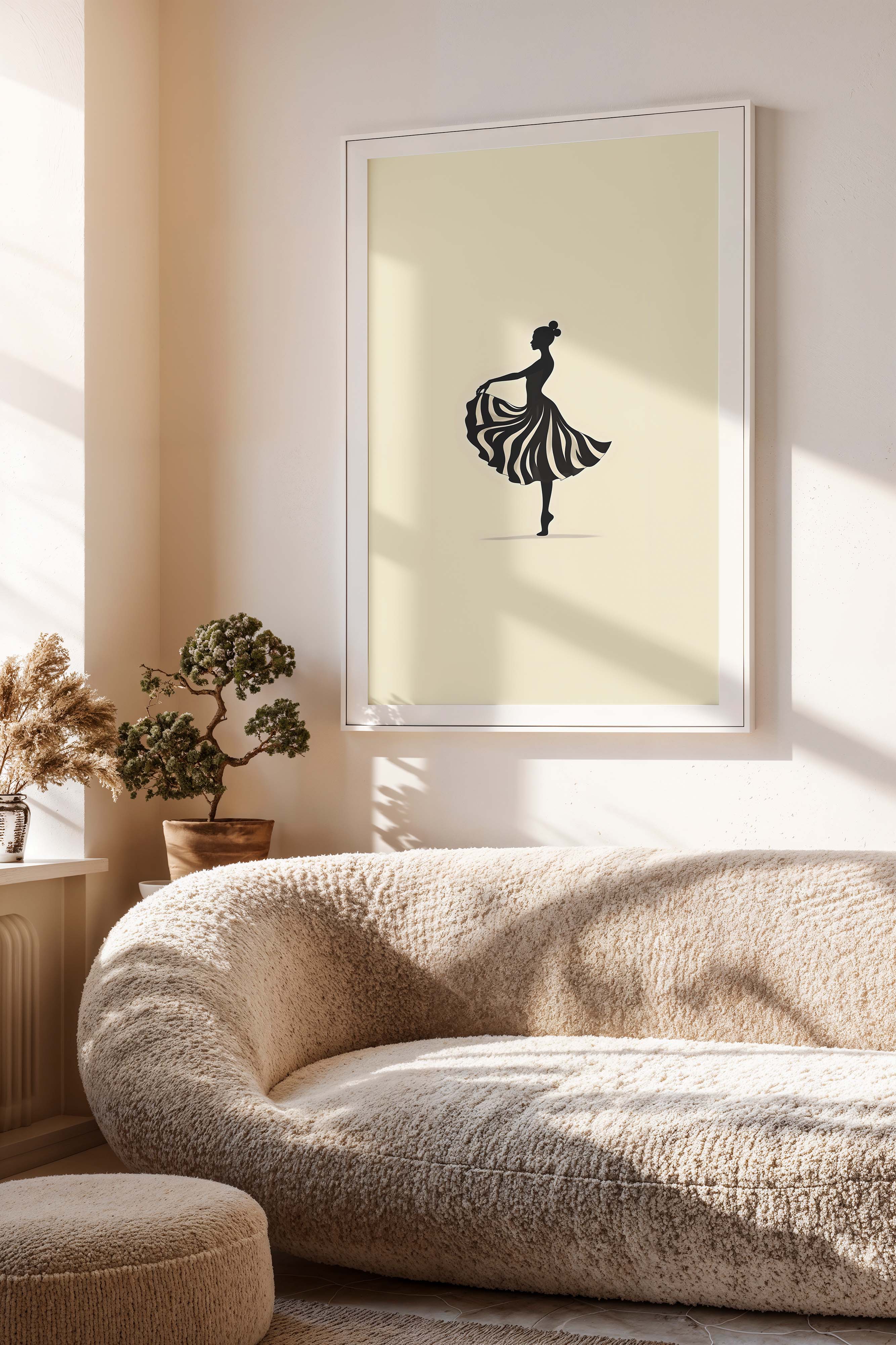 Grace in Motion | Minimalist Ballet Dancer Silhouette