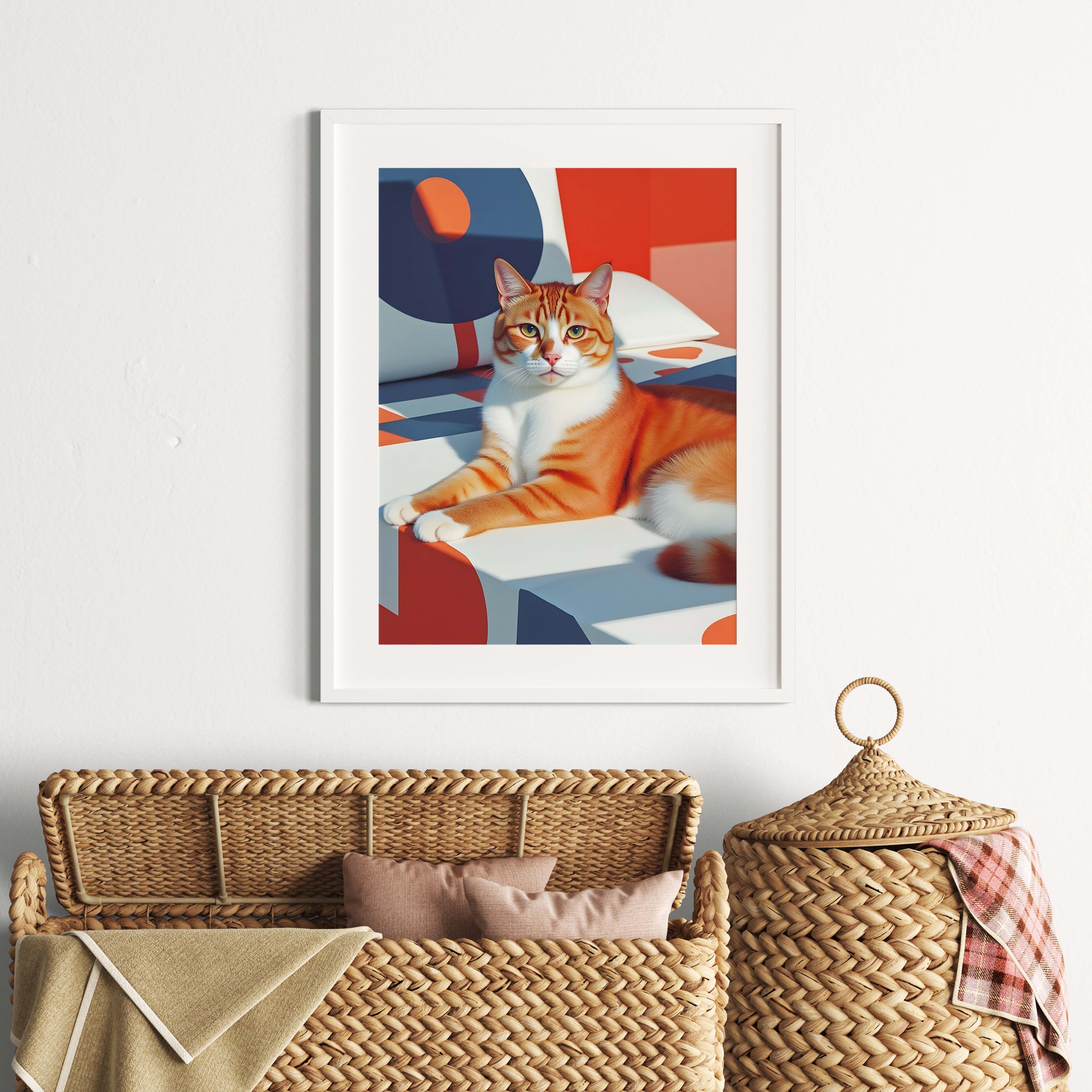 Modern Meow | Stylish Cat Portrait with Geometric Design