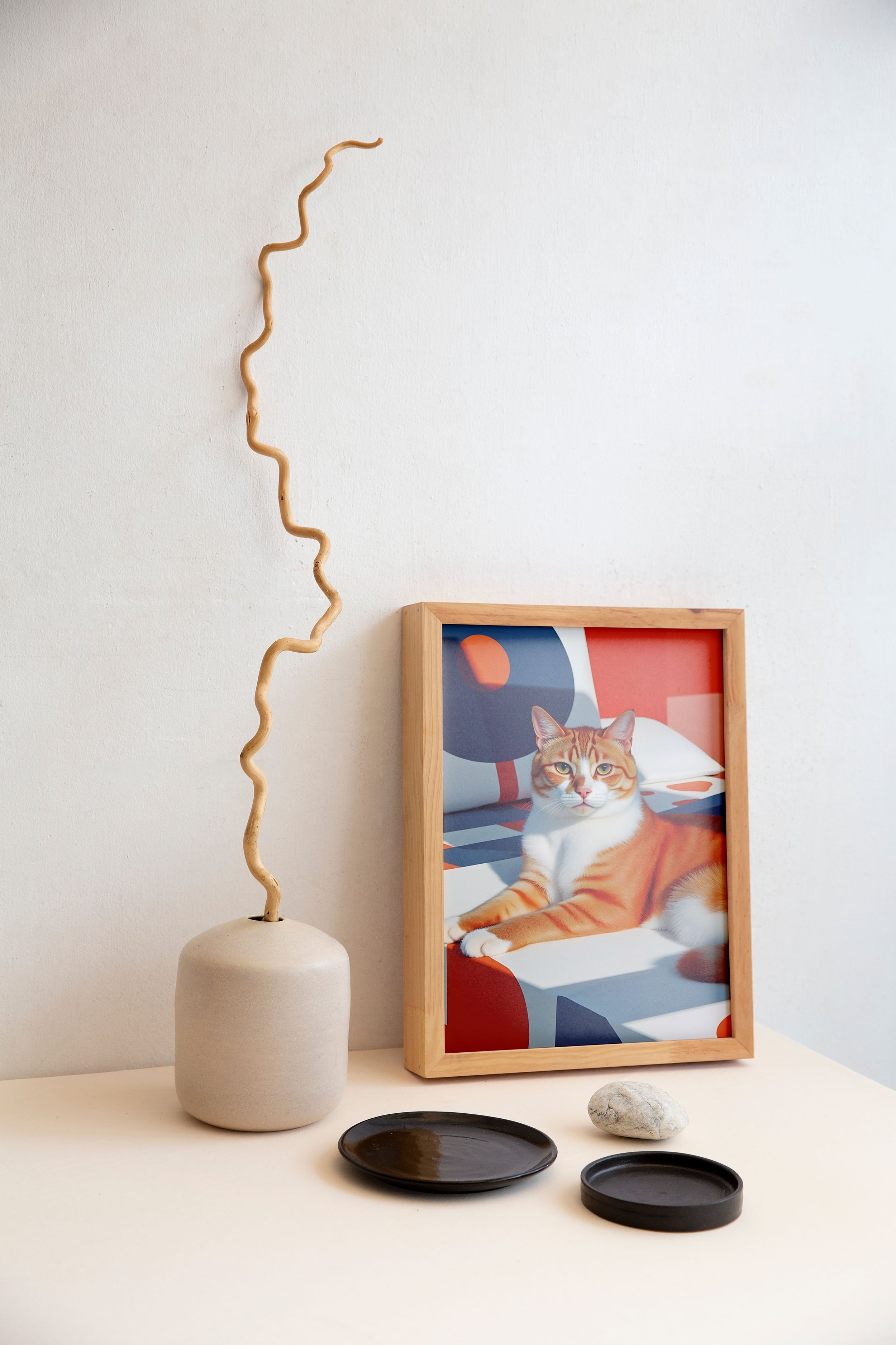 Modern Meow | Stylish Cat Portrait with Geometric Design