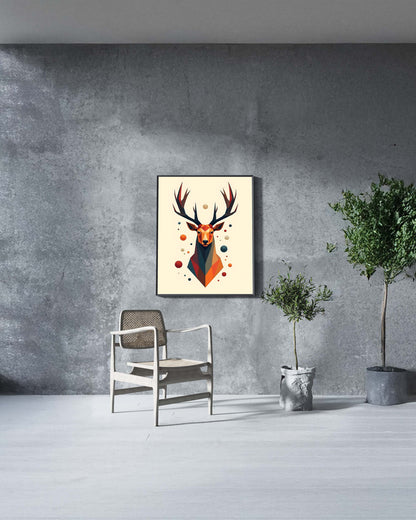Geometric Stag | Polygonal Deer Head Art