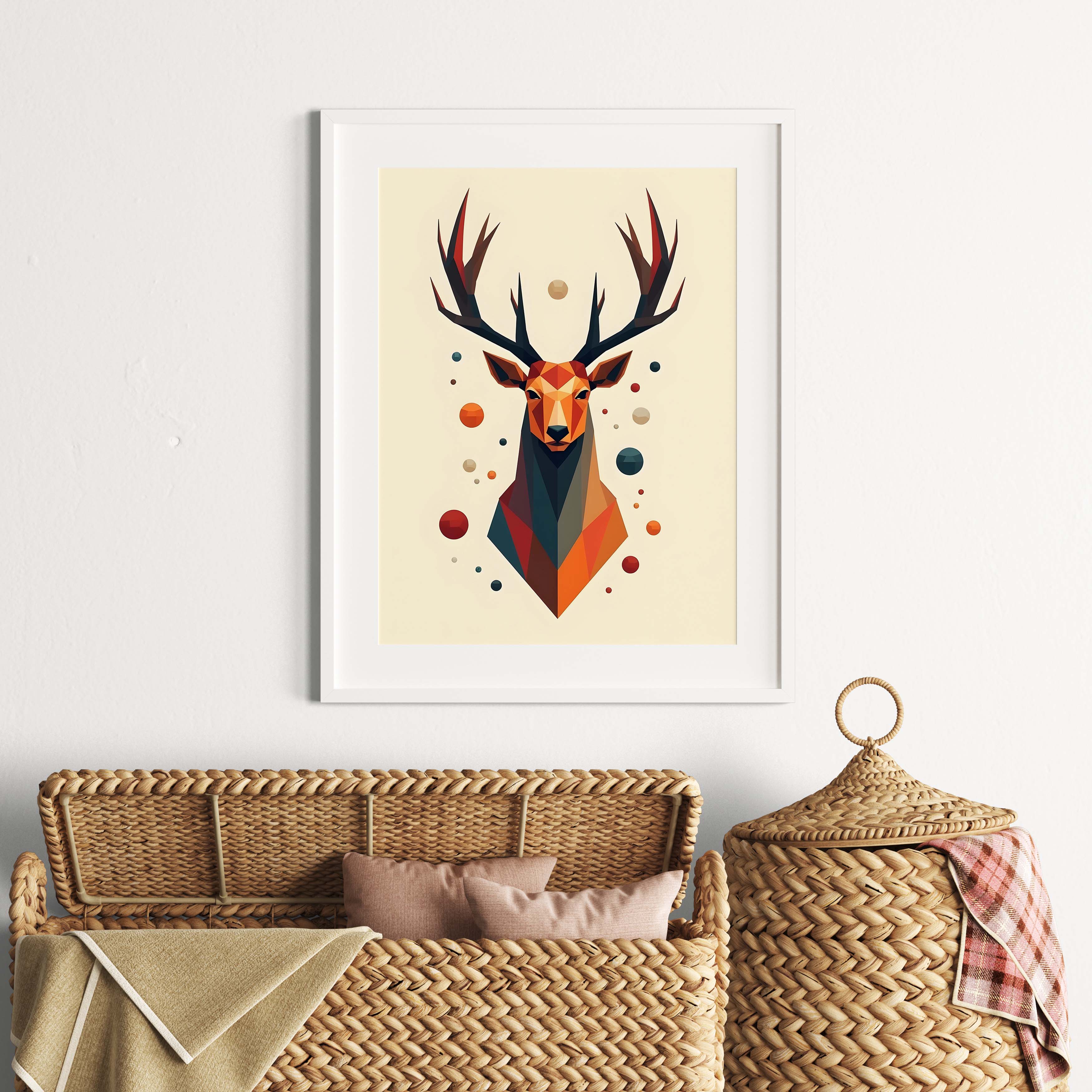 Geometric Stag | Polygonal Deer Head Art