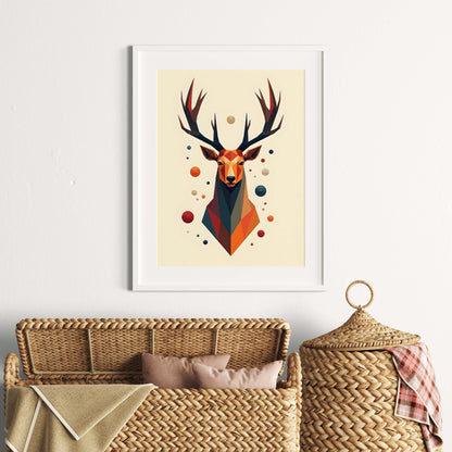 Geometric Stag | Polygonal Deer Head Art