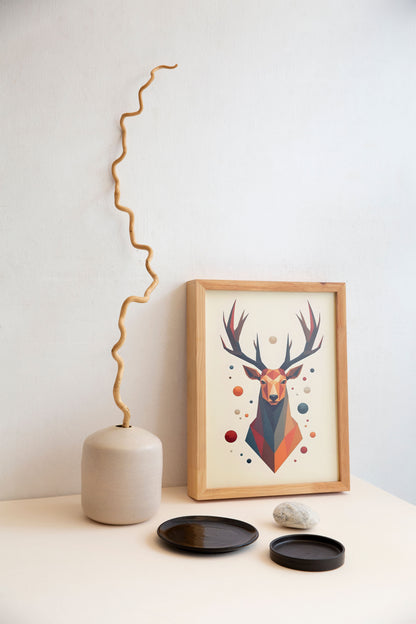 Geometric Stag | Polygonal Deer Head Art